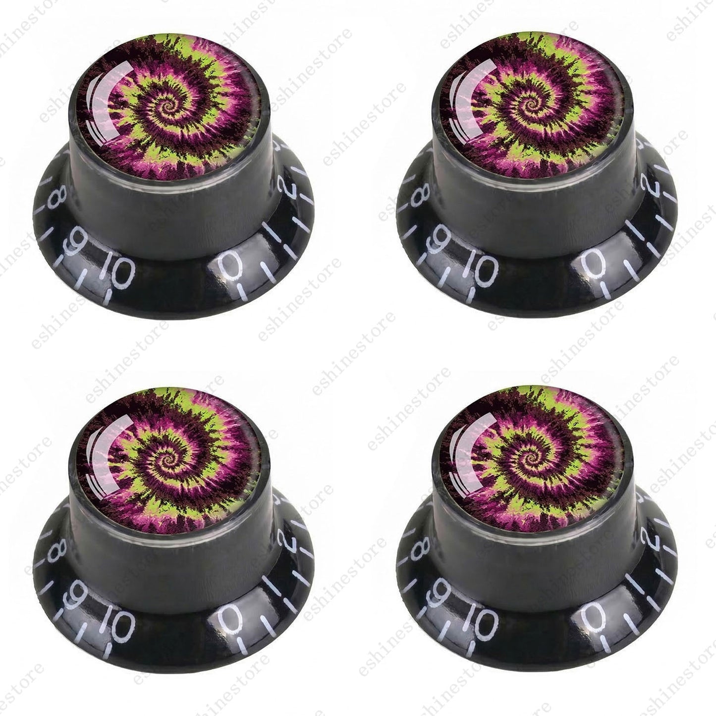 Guitar Reflector Knobs with Spiral Tie Dye Cap Top Hat Knob for Les Paul SG - 01