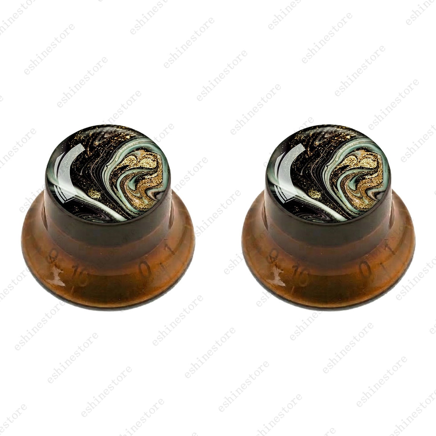 Guitar Reflector Knobs with Marble Texture Cap Top Hat Knob for Les Paul SG - 06