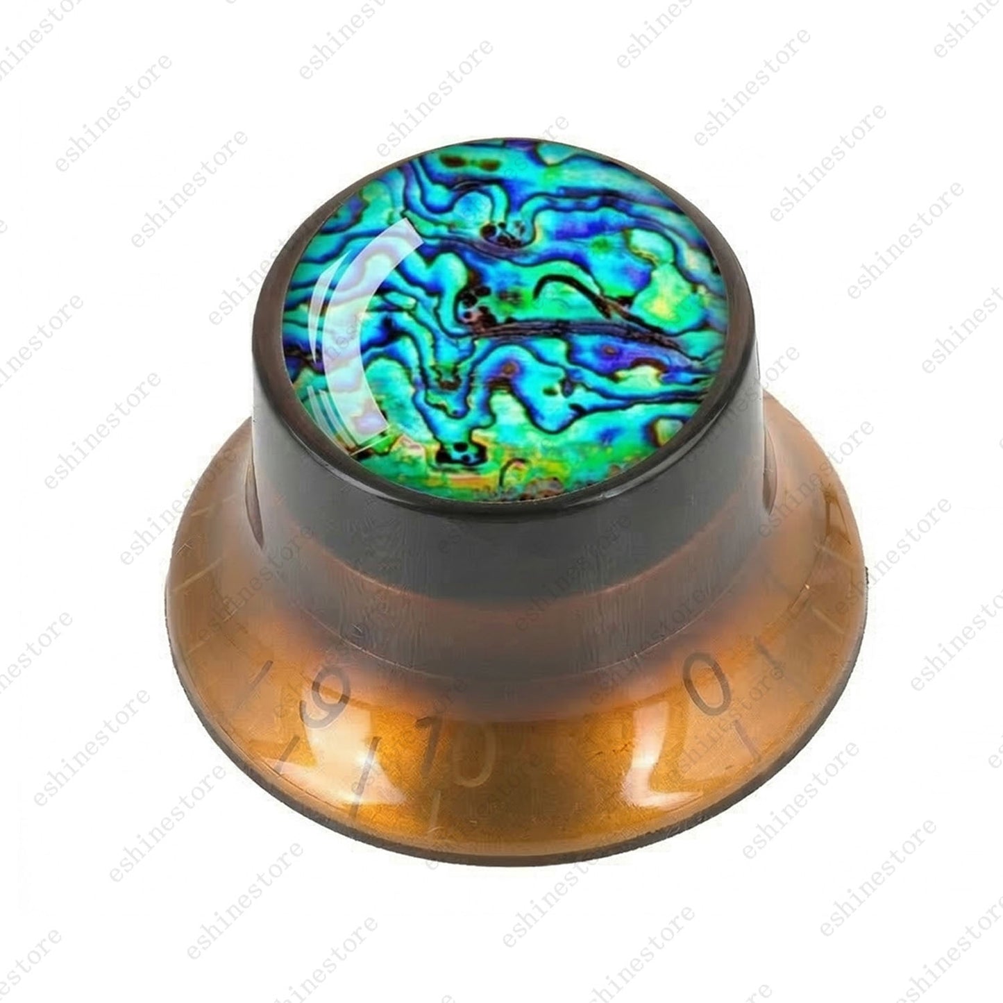 Guitar Reflector Knob with Seashell Pattern Cap Top Hat Knob for Les Paul SG -04