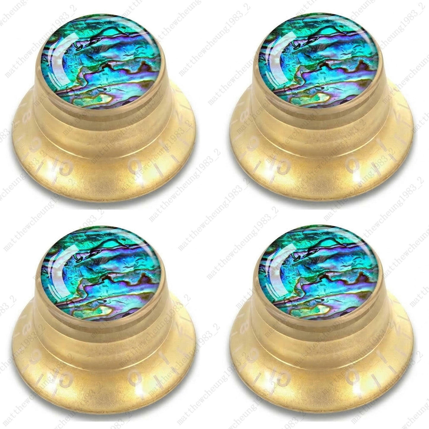 4Pcs Gold Guitar Reflector Knos For Les Paul SG -10 Seashell Pattern Options