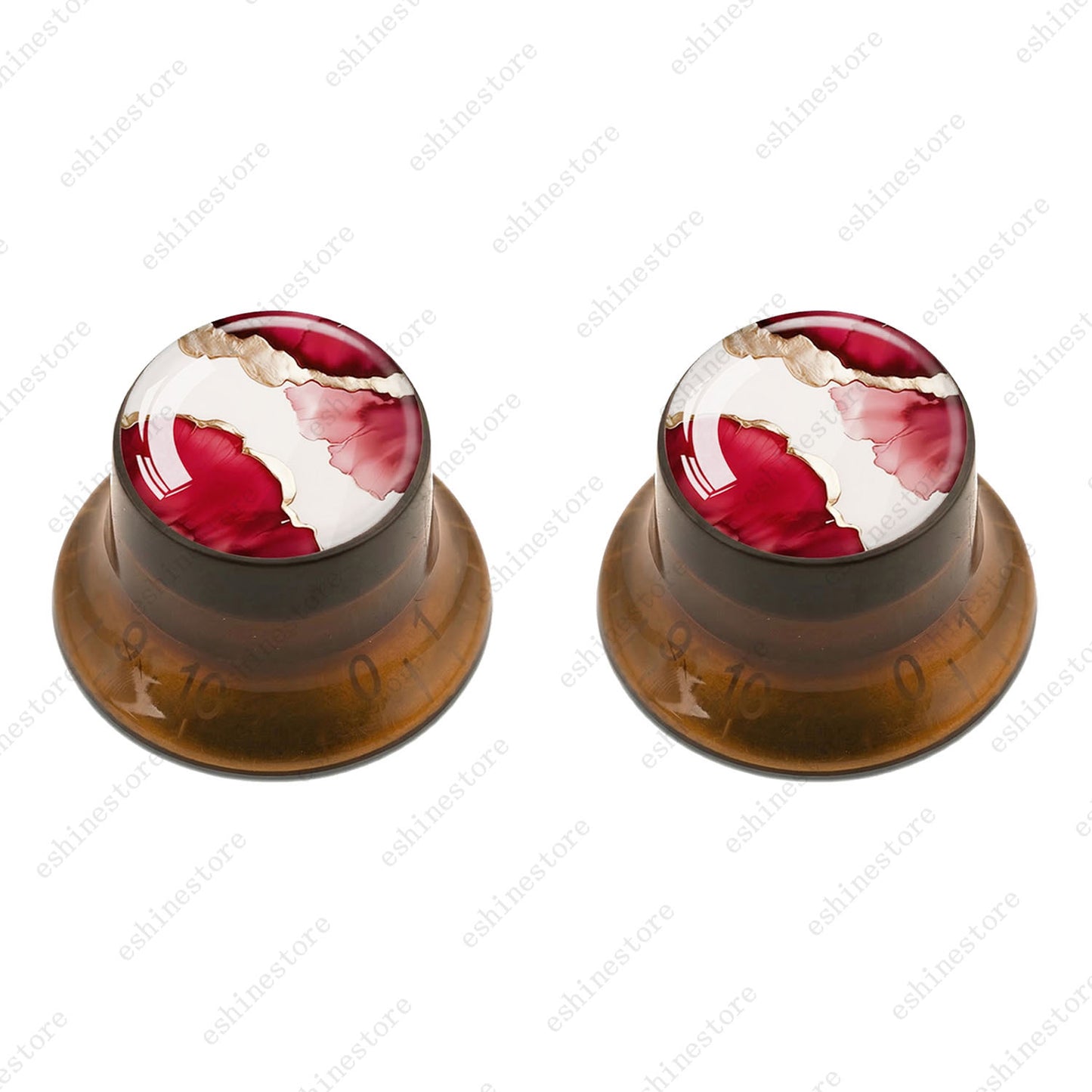 Guitar Reflector Knobs with Abstract Art Cap Top Hat Knobs for Les Paul SG - 06