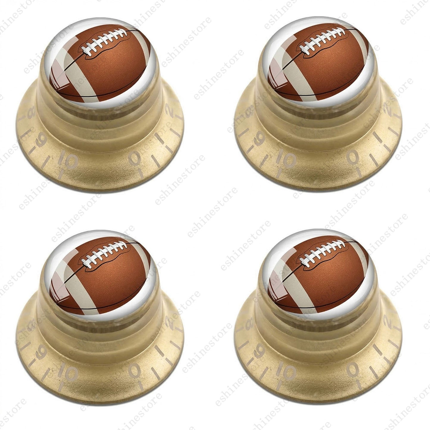 Guitar Reflector Knobs w/ American Football Design Cap Top Hat Knobs for LP SG