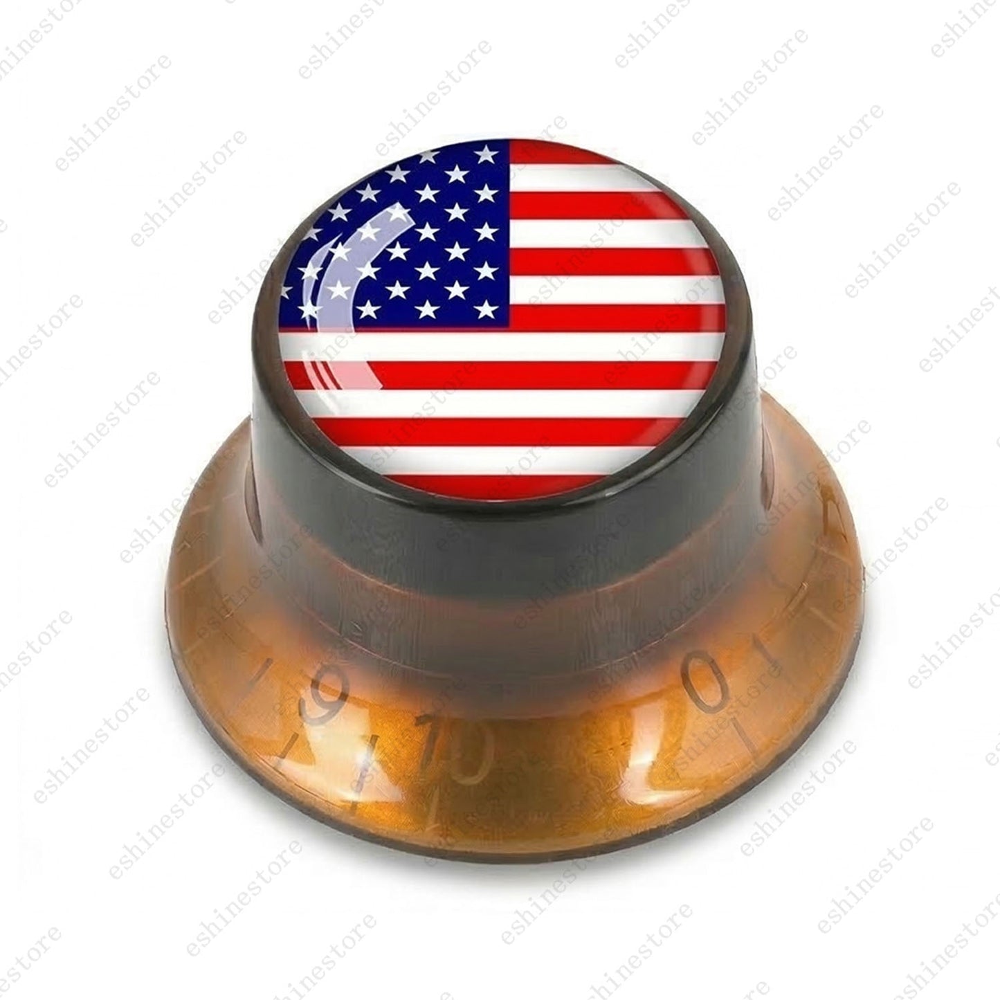 Guitar Reflector Knobs w/ American Flag Design Cap Top Hat Knobs for Les Paul SG