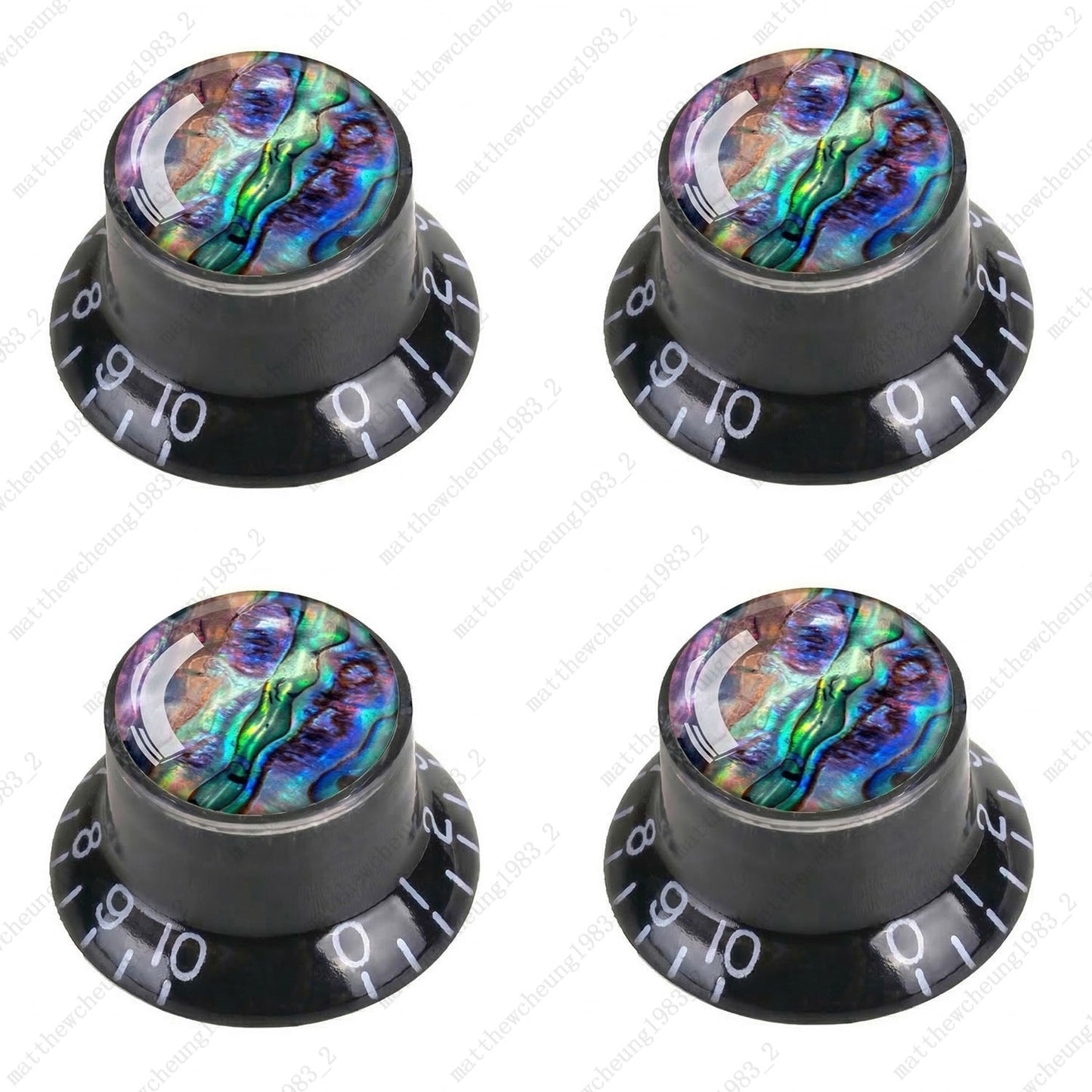 4Pcs Black Guitar Reflector Knos For Les Paul SG -10 Seashell Pattern Options