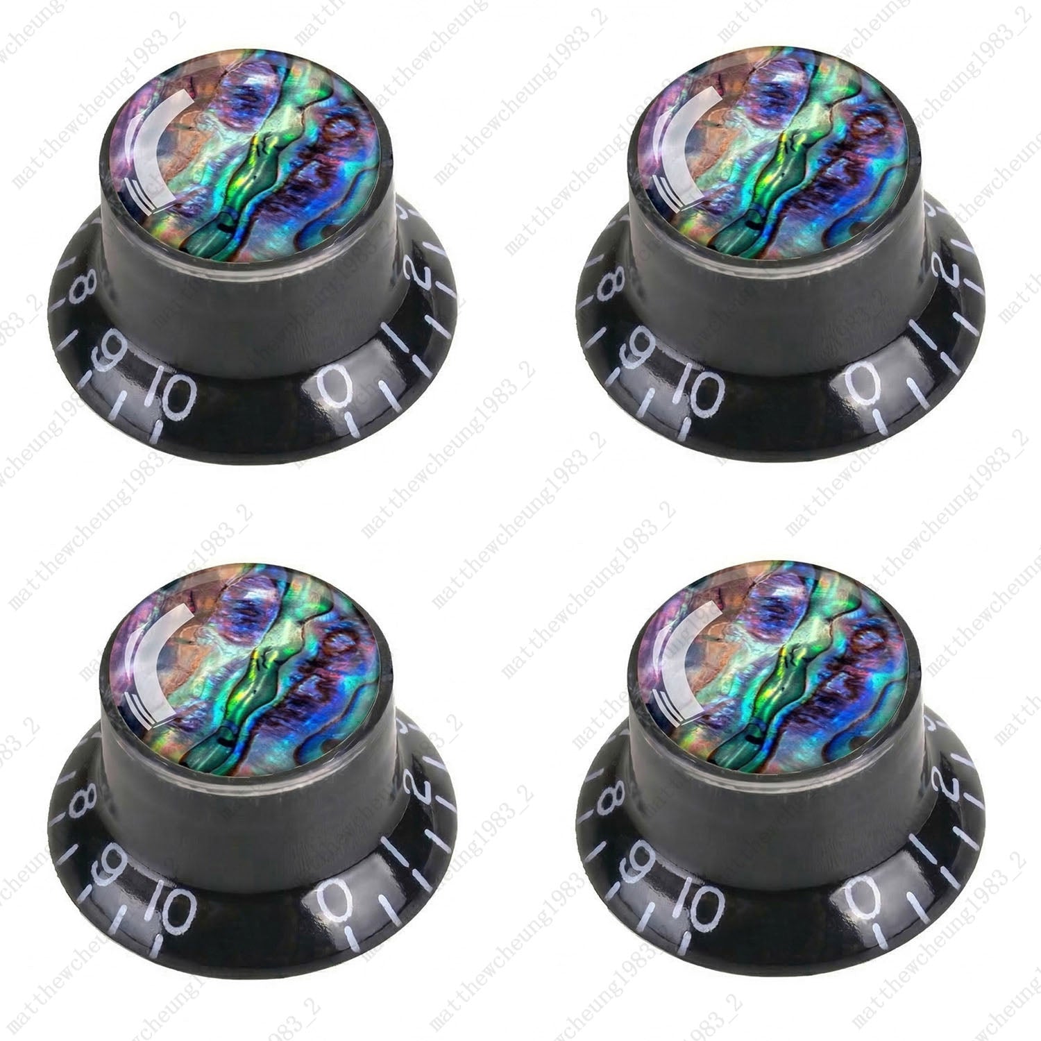 4Pcs Black Guitar Reflector Knos For Les Paul SG -10 Seashell Pattern Options