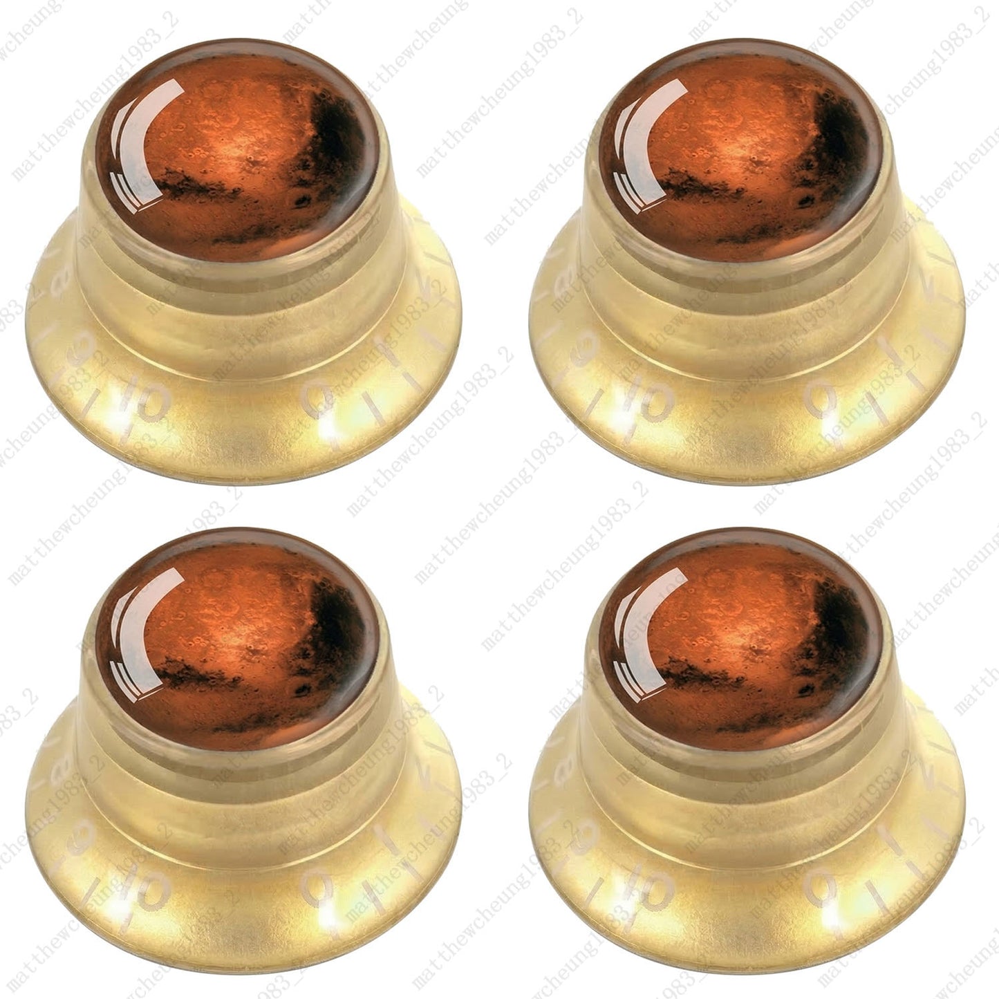 4Pcs Gold Guitar Reflector Knos For Les Paul SG -8 Solar System Pattern Option