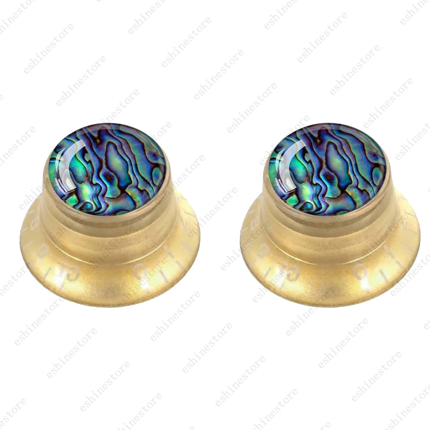 Guitar Reflector Knob with Seashell Pattern Cap Top Hat Knob for Les Paul SG -03