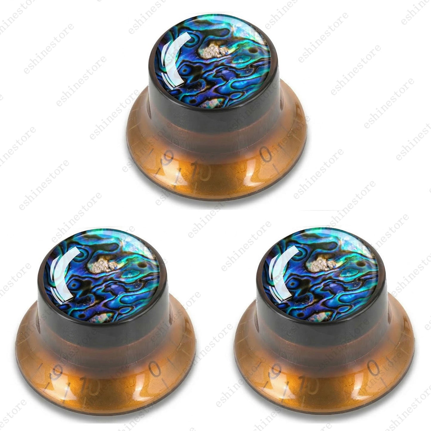 Guitar Reflector Knob with Seashell Pattern Cap Top Hat Knob for Les Paul SG -06