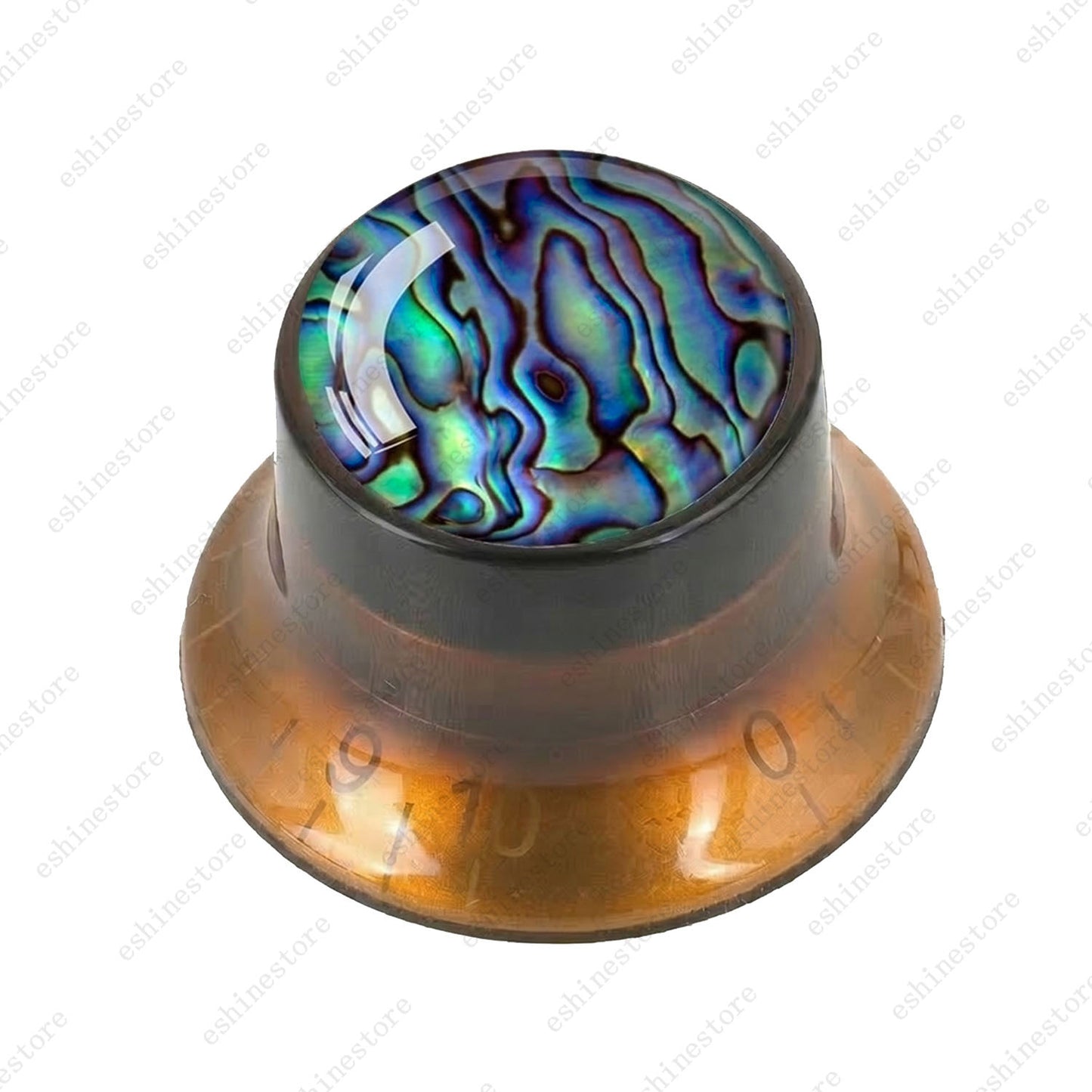 Guitar Reflector Knob with Seashell Pattern Cap Top Hat Knob for Les Paul SG -03