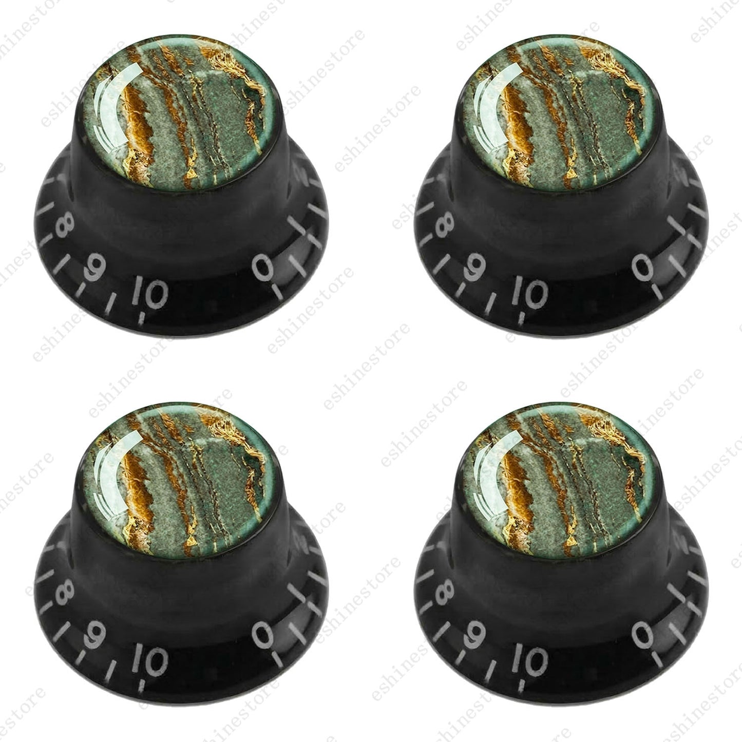 Guitar Reflector Knobs with Marble Texture Cap Top Hat Knob for Les Paul SG - 04