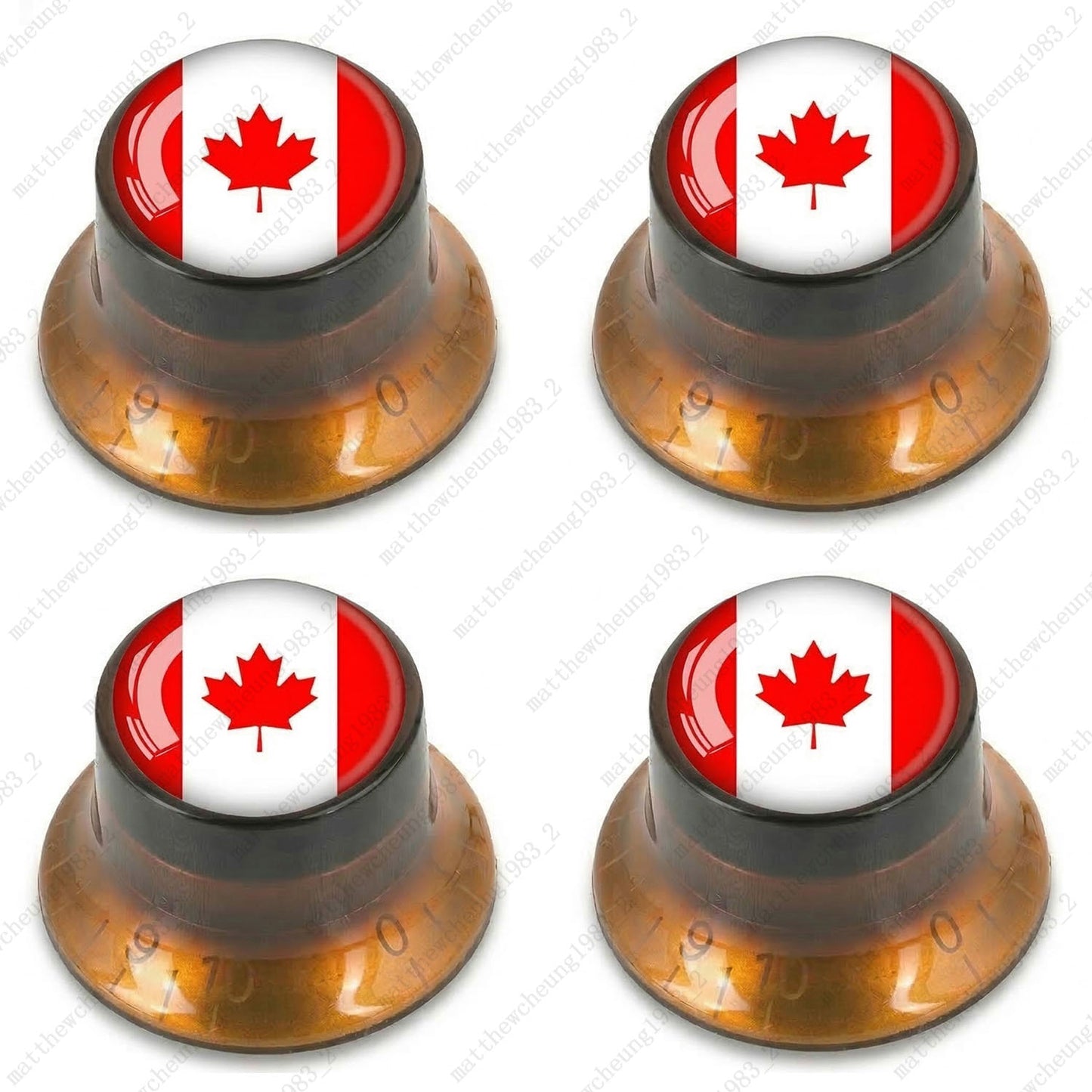 4Pcs Amber Guitar Reflector Knos For Les Paul SG -10 National Flag Options