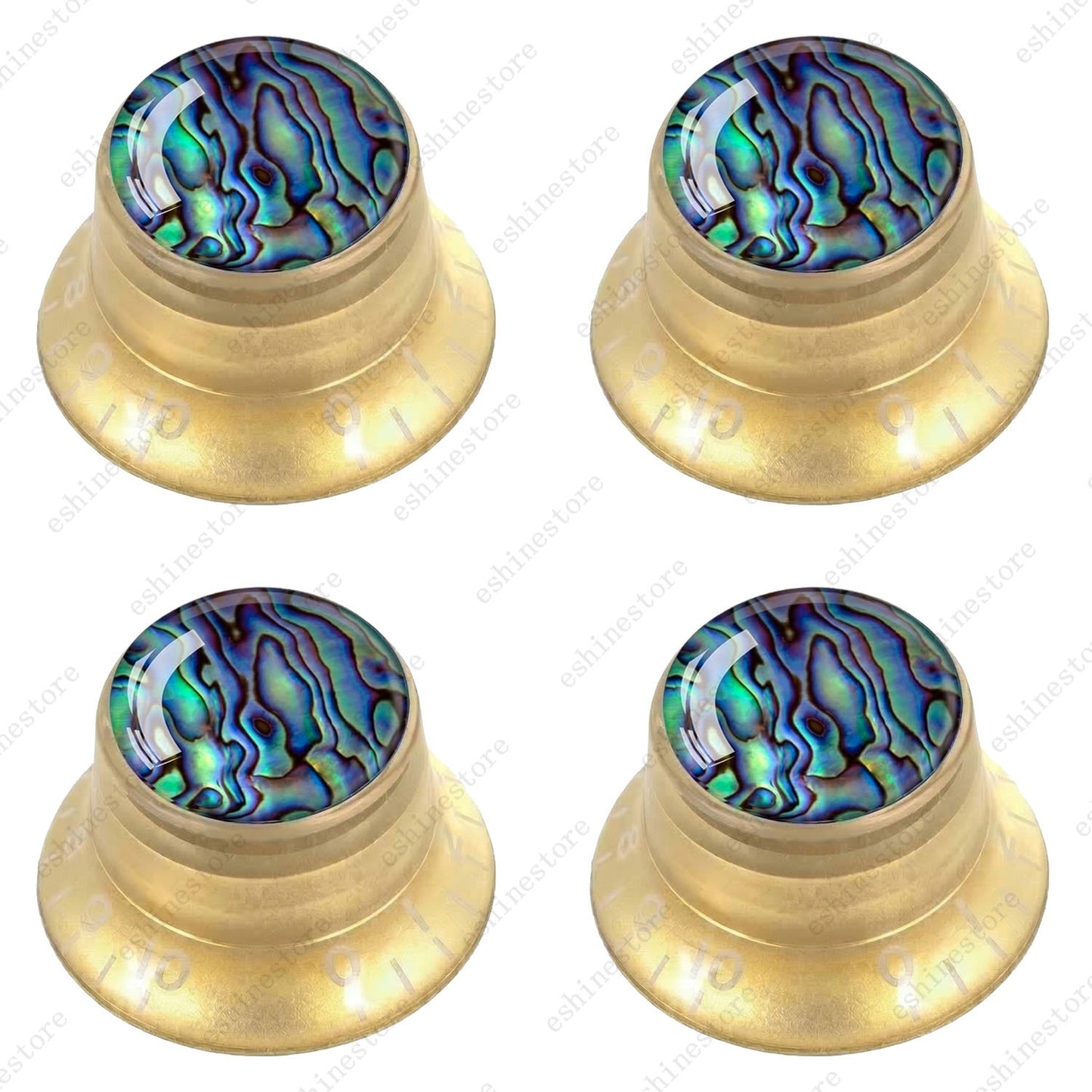 Guitar Reflector Knob with Seashell Pattern Cap Top Hat Knob for Les Paul SG -03