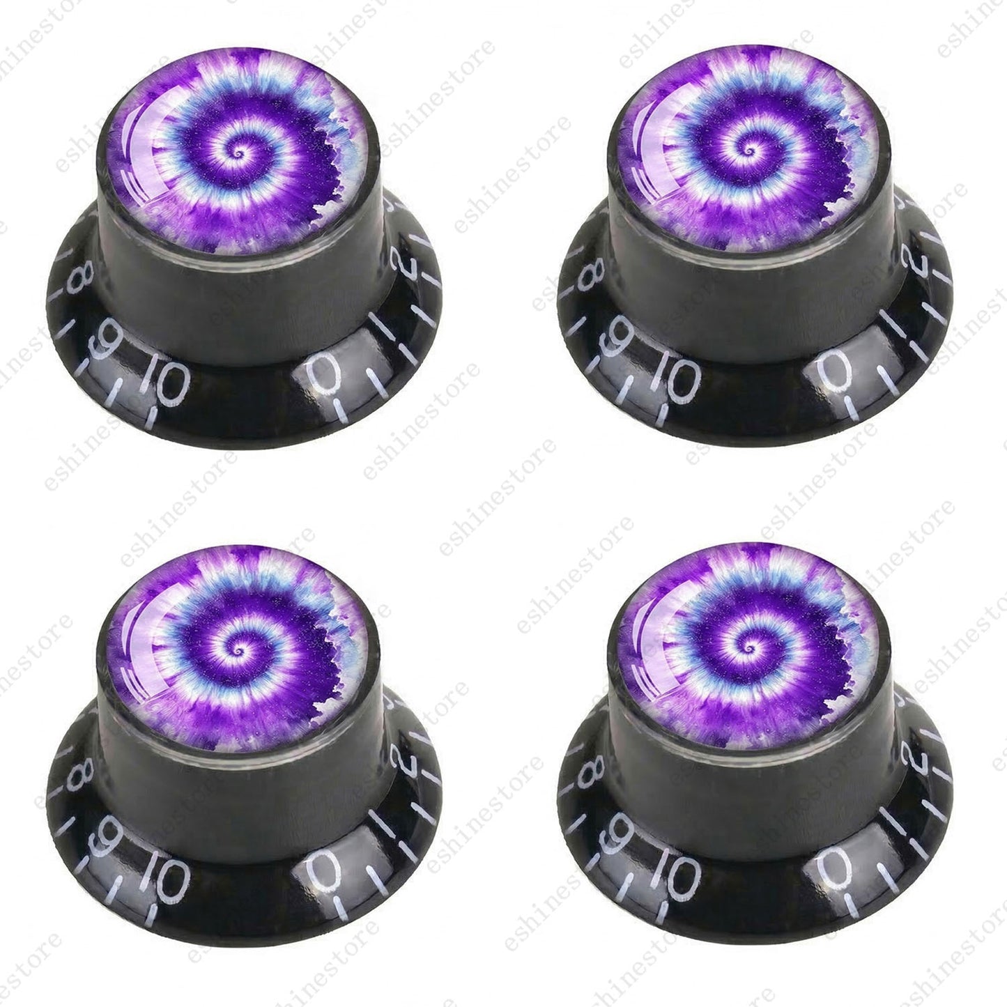 Guitar Reflector Knobs with Spiral Tie Dye Cap Top Hat Knob for Les Paul SG - 09