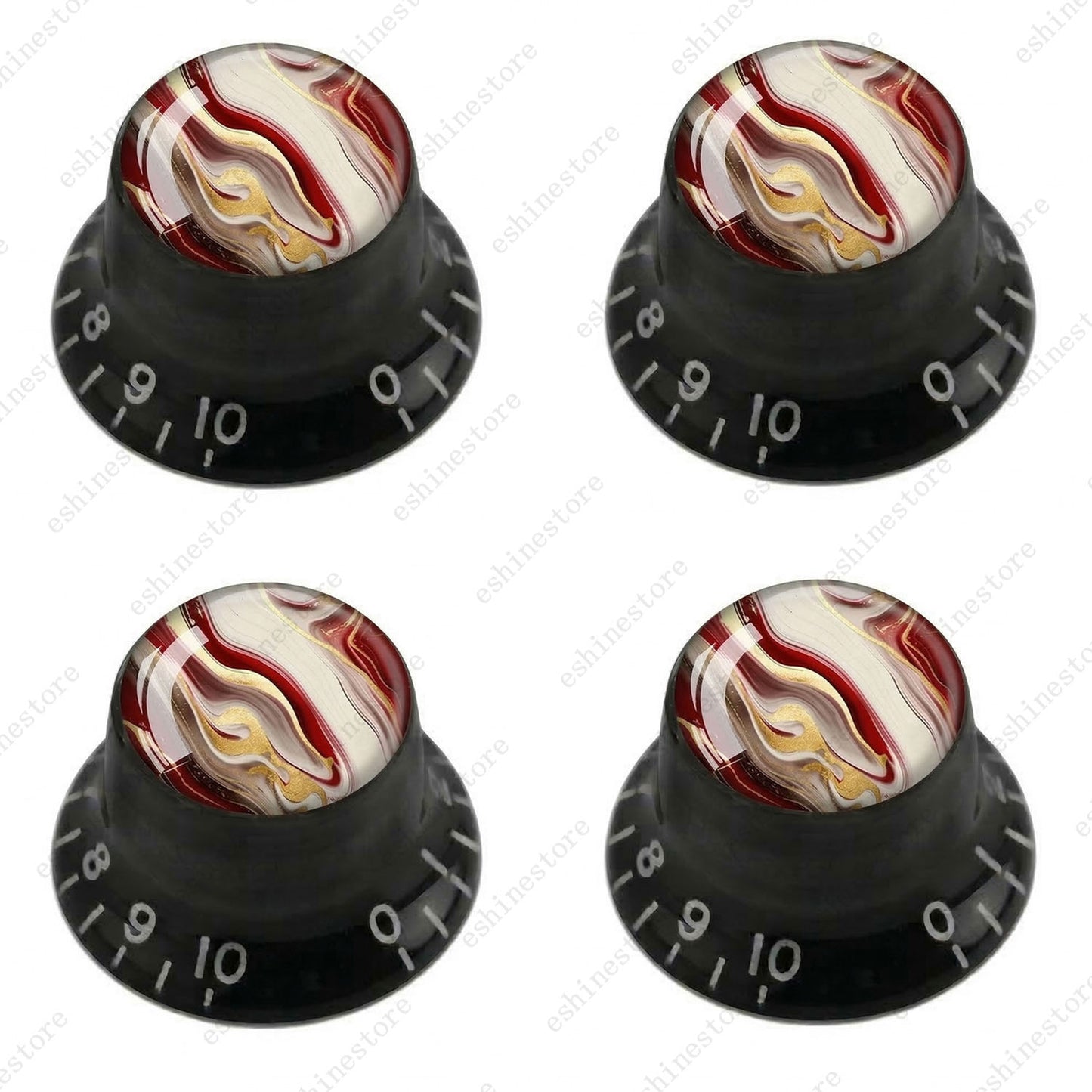 Guitar Reflector Knobs with Abstract Art Cap Top Hat Knobs for Les Paul SG - 04