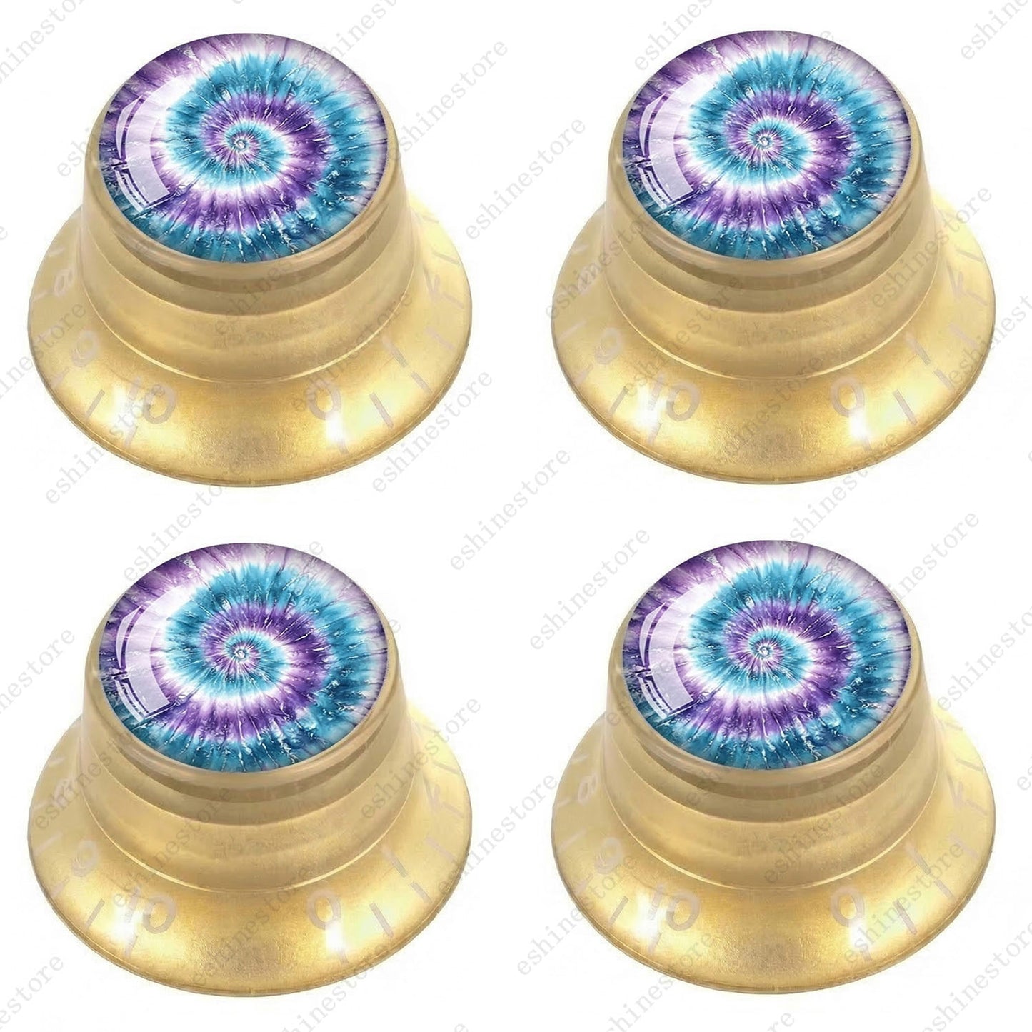 Guitar Reflector Knobs with Spiral Tie Dye Cap Top Hat Knob for Les Paul SG - 10