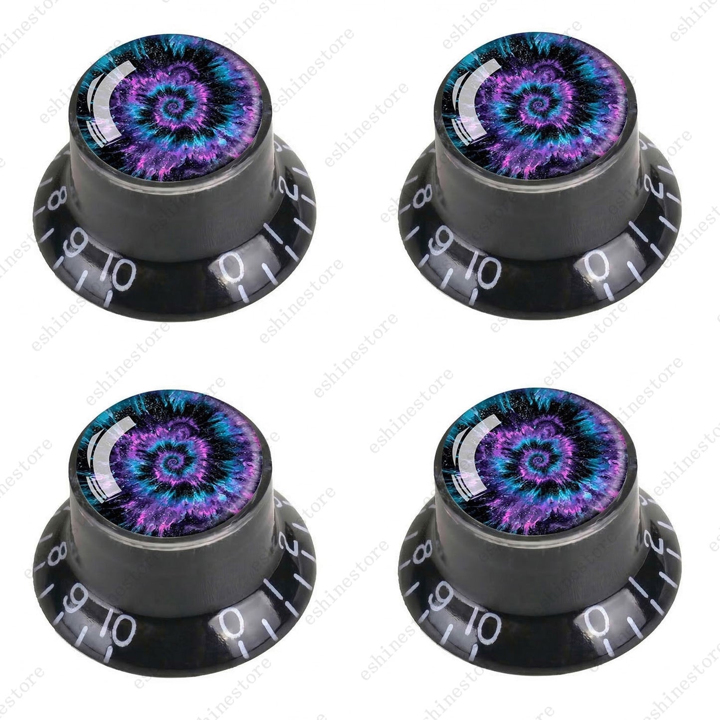 Guitar Reflector Knobs with Spiral Tie Dye Cap Top Hat Knob for Les Paul SG - 08