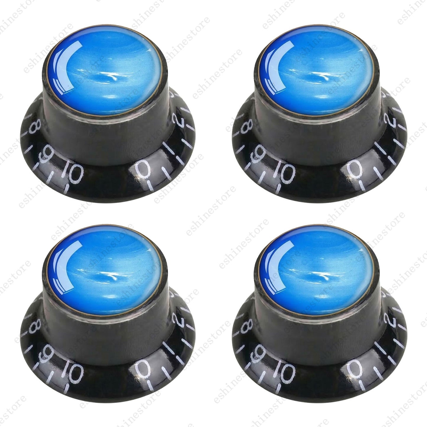 Guitar Reflector Knob w/ Neptune Pattern Design Cap Top Hat Knob for Les Paul SG