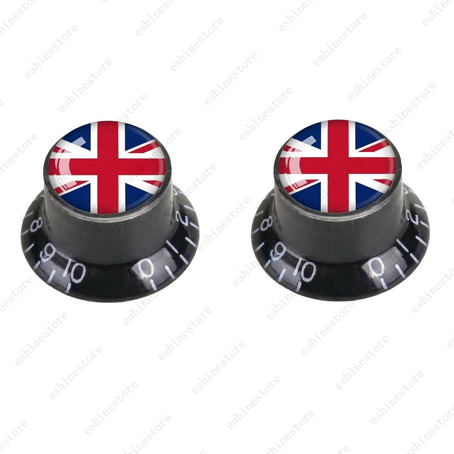 Guitar Reflector Knobs w/ British Flag Design Cap Top Hat Knobs for Les Paul SG