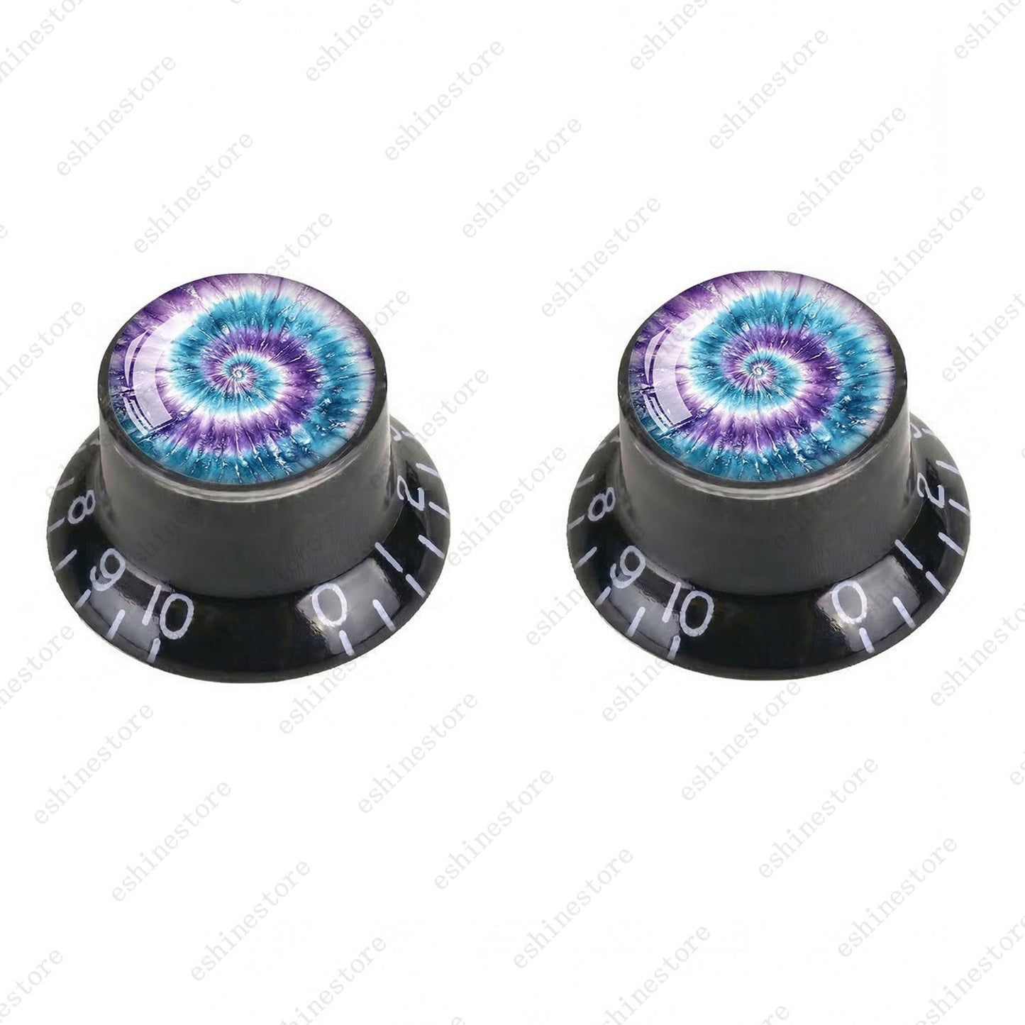 Guitar Reflector Knobs with Spiral Tie Dye Cap Top Hat Knob for Les Paul SG - 10