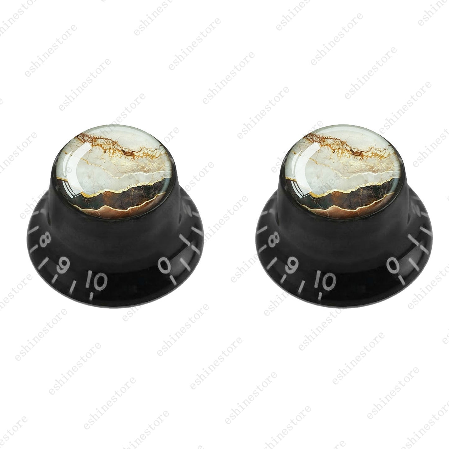 Guitar Reflector Knobs with Marble Texture Cap Top Hat Knob for Les Paul SG - 07