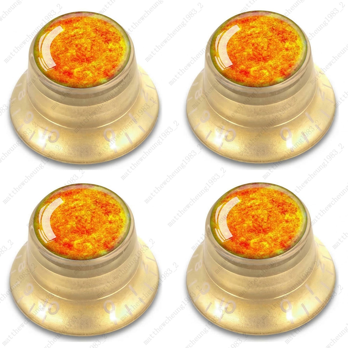4Pcs Gold Guitar Reflector Knos For Les Paul SG -8 Solar System Pattern Option
