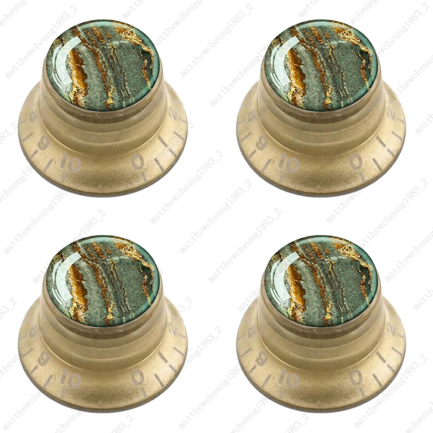 4Pcs Gold Guitar Reflector Knob For Les Paul SG -10 Marble Texture Style Options
