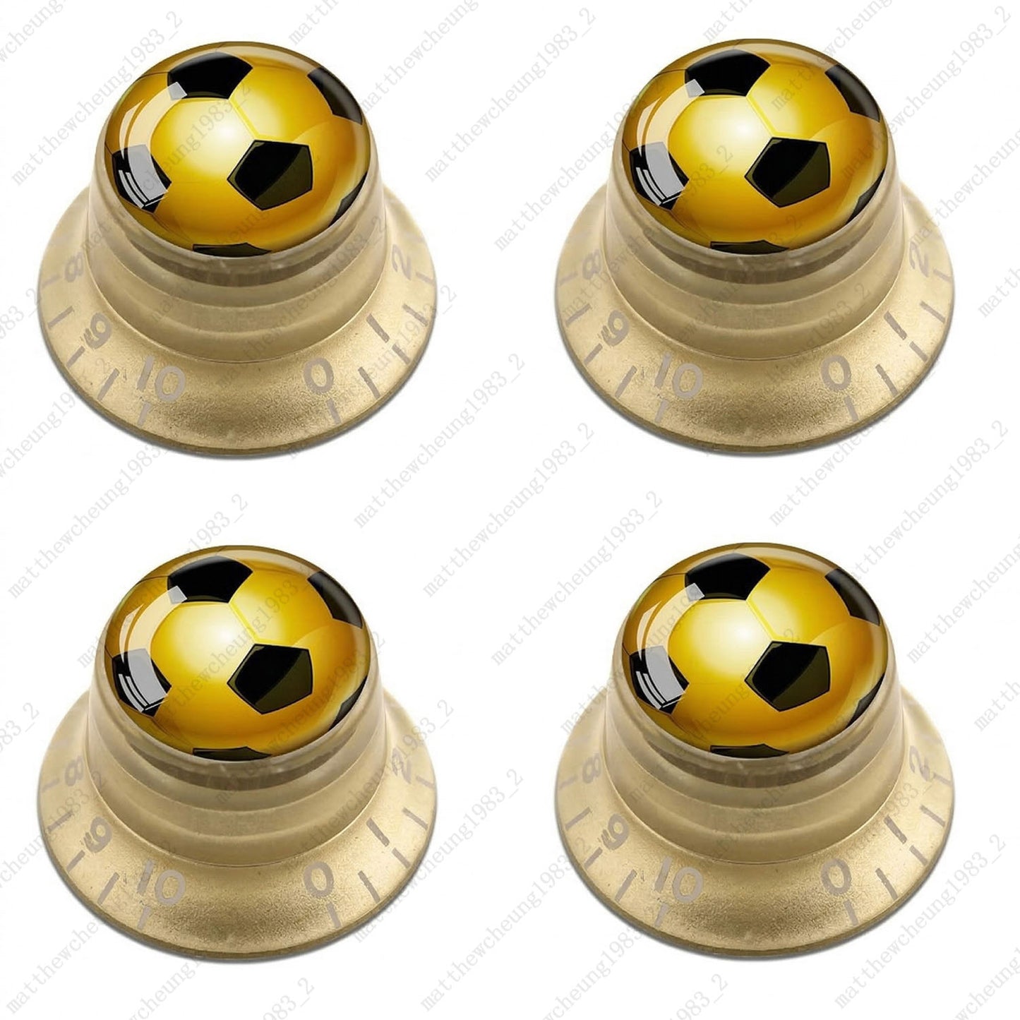 4Pcs Gold Guitar Reflector Knobs For Les Paul SG  - 10 Ball Styles Available