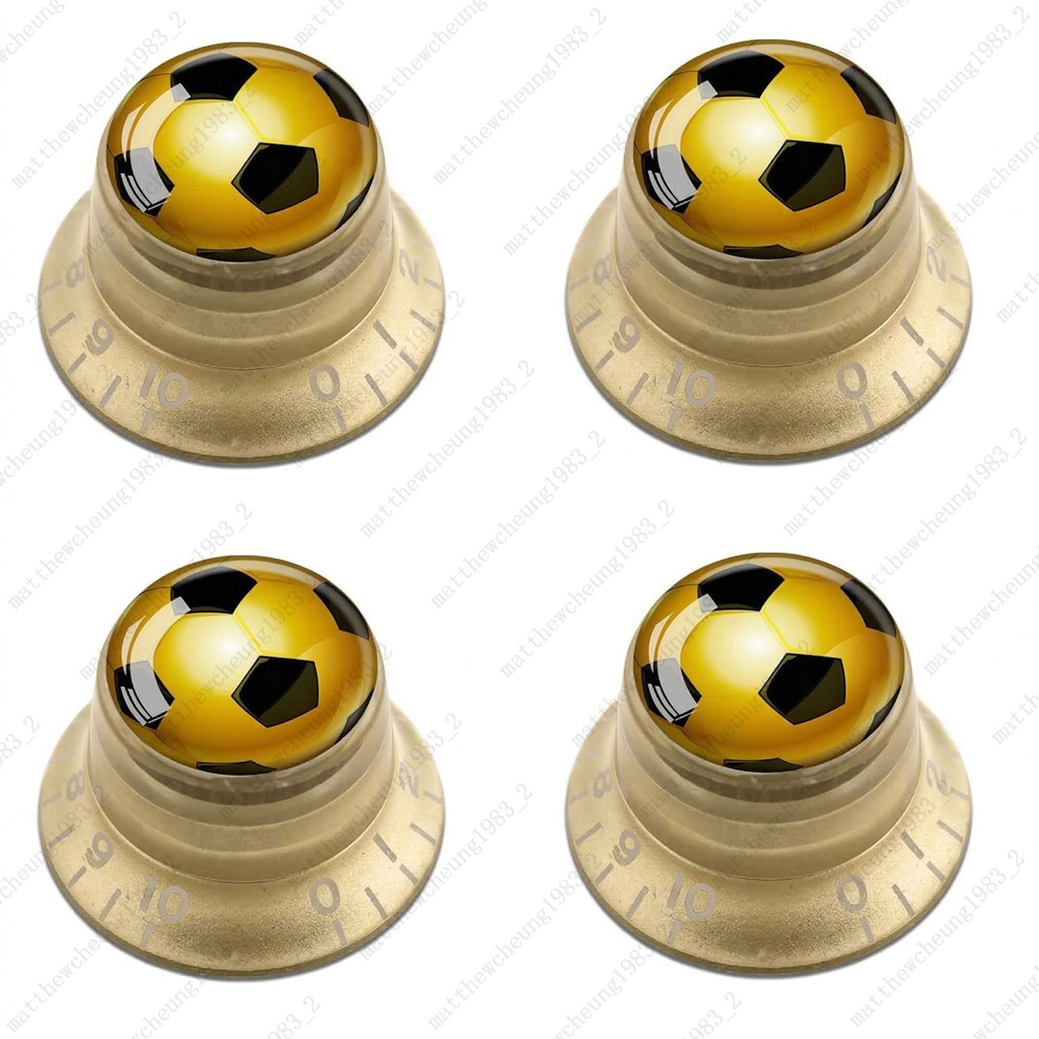 4Pcs Gold Guitar Reflector Knobs For Les Paul SG  - 10 Ball Styles Available