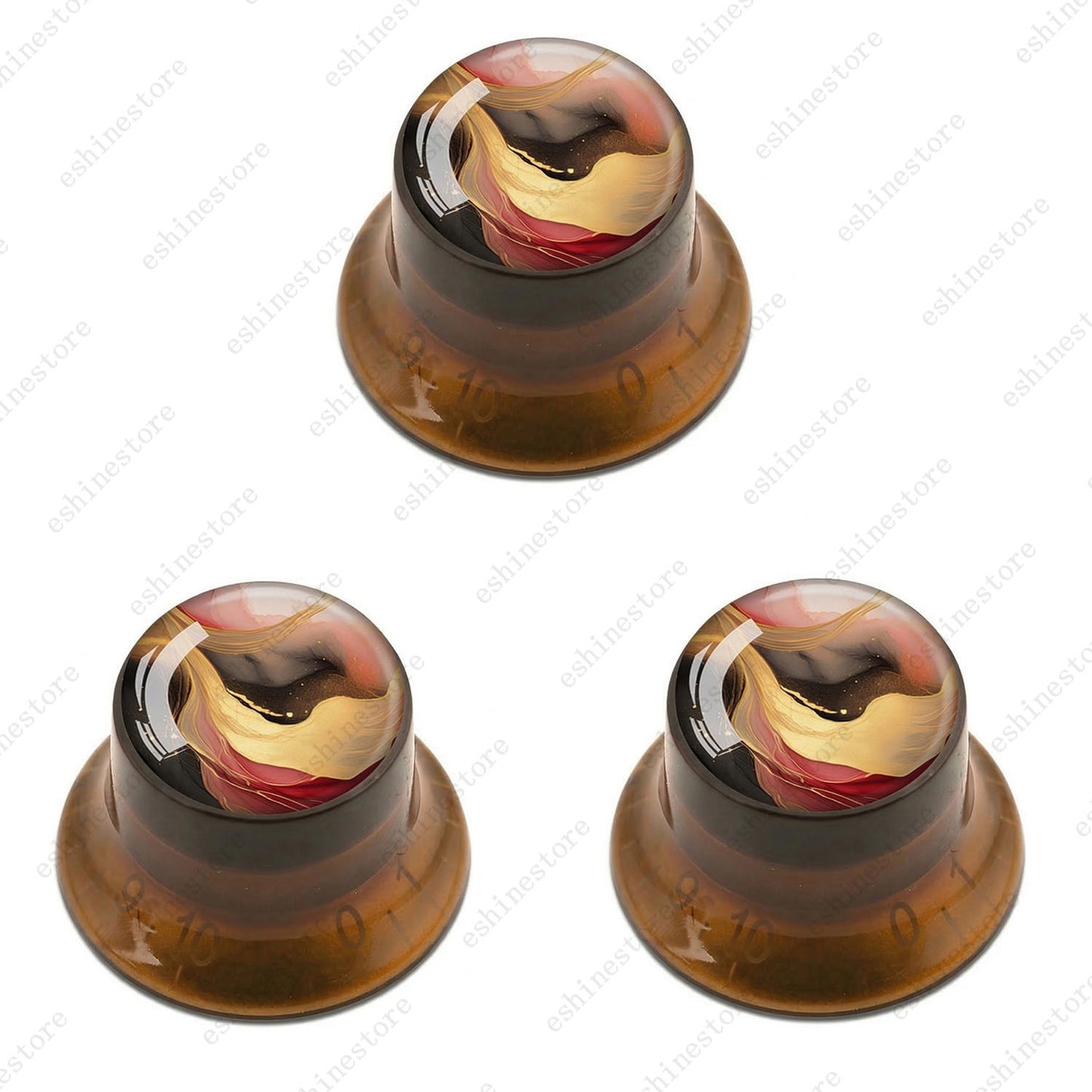 Guitar Reflector Knobs with Abstract Art Cap Top Hat Knobs for Les Paul SG - 02