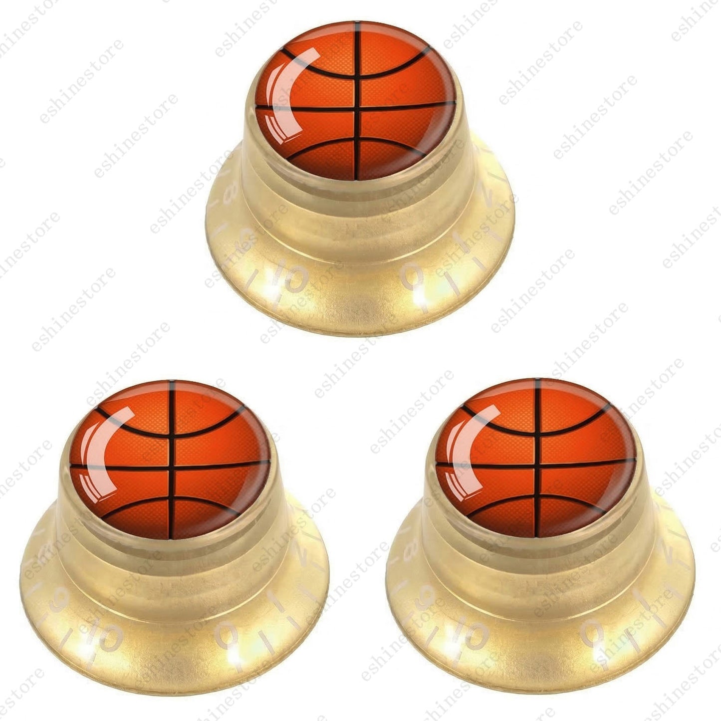 Guitar Reflector Knobs w/ Basketball Design Cap Top Hat Knobs for Les Paul SG