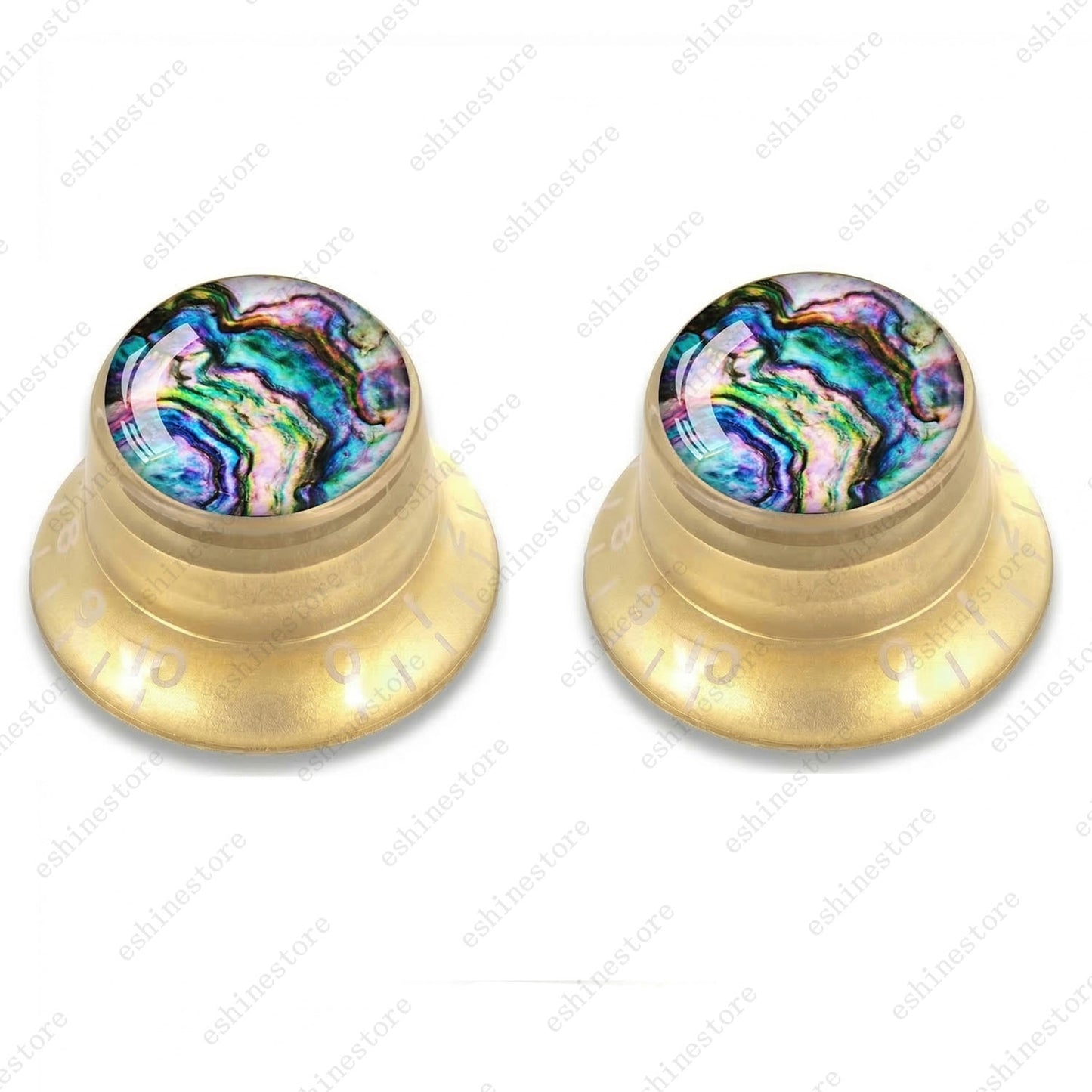 Guitar Reflector Knob with Seashell Pattern Cap Top Hat Knob for Les Paul SG -09