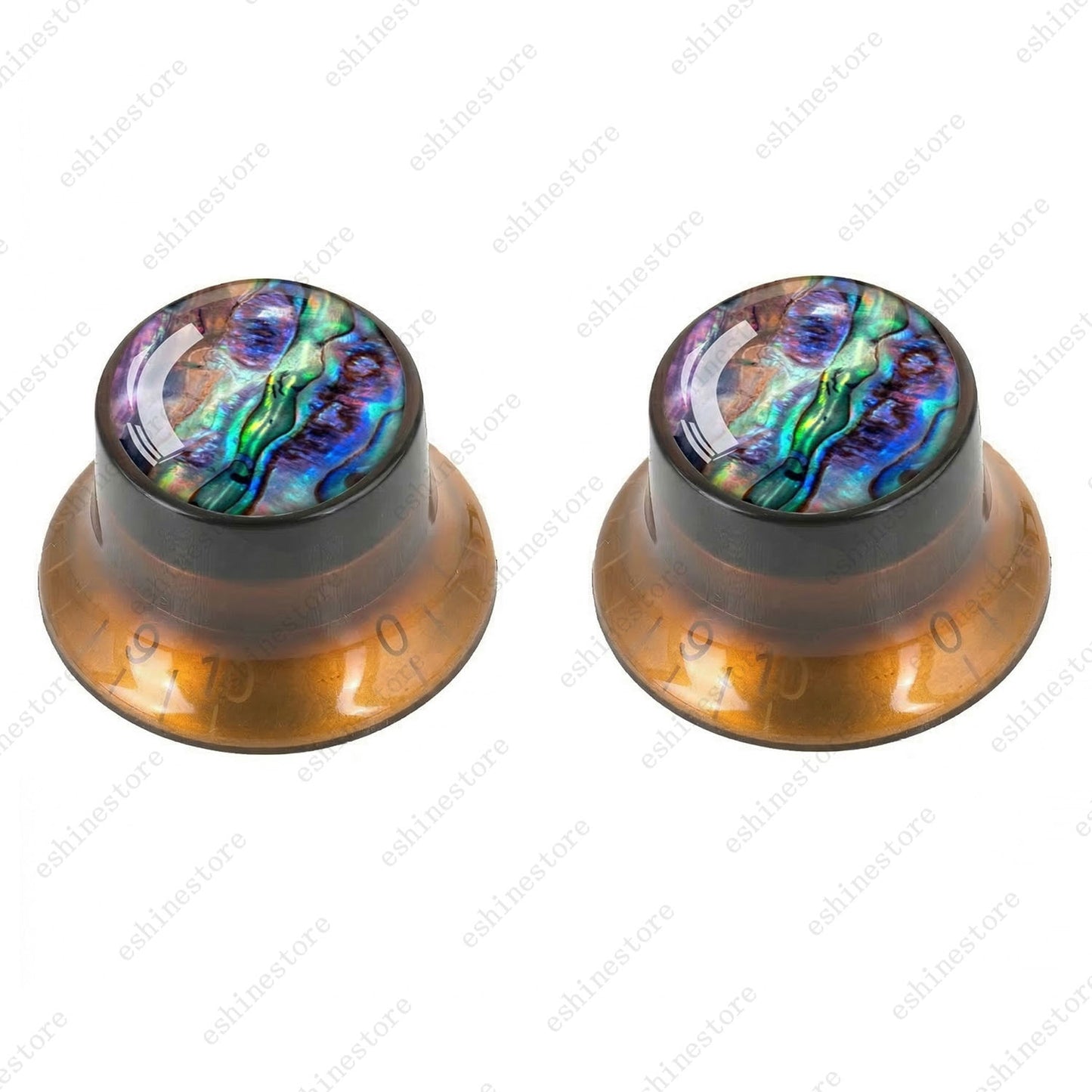 Guitar Reflector Knob with Seashell Pattern Cap Top Hat Knob for Les Paul SG -01