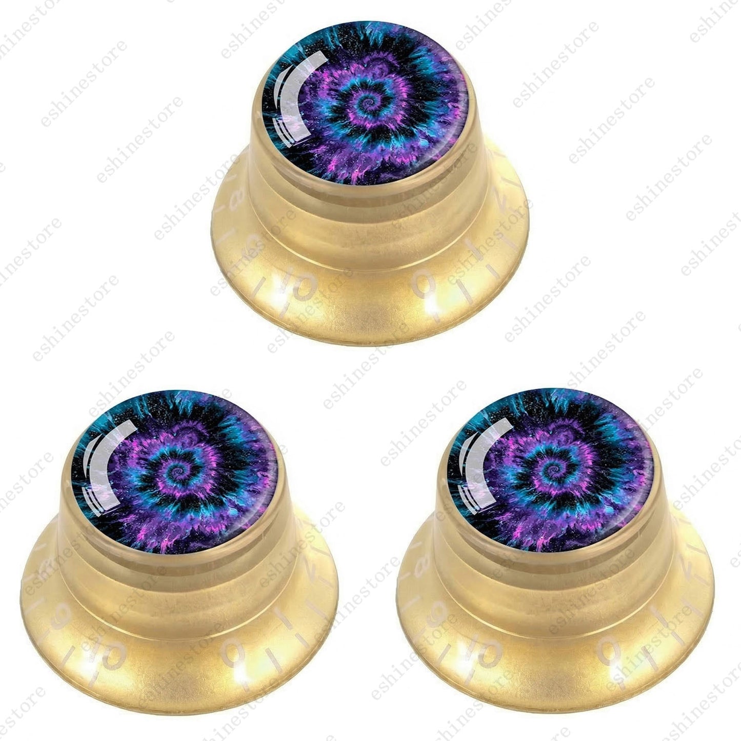Guitar Reflector Knobs with Spiral Tie Dye Cap Top Hat Knob for Les Paul SG - 08