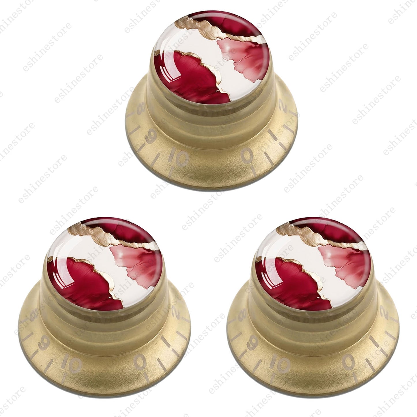Guitar Reflector Knobs with Abstract Art Cap Top Hat Knobs for Les Paul SG - 06