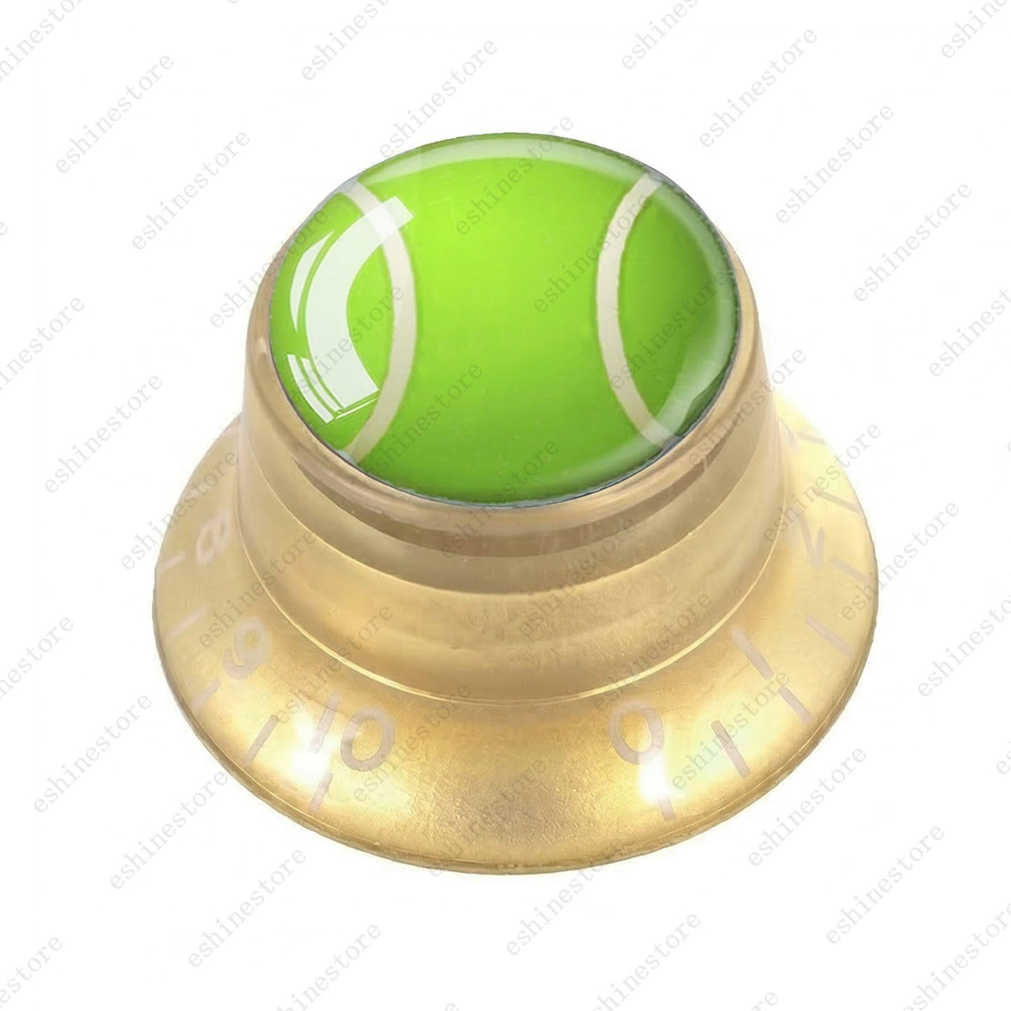 Electric Guitar Reflector Knob w/ Tennis Design Cap Top Hat Knob for Les Paul SG
