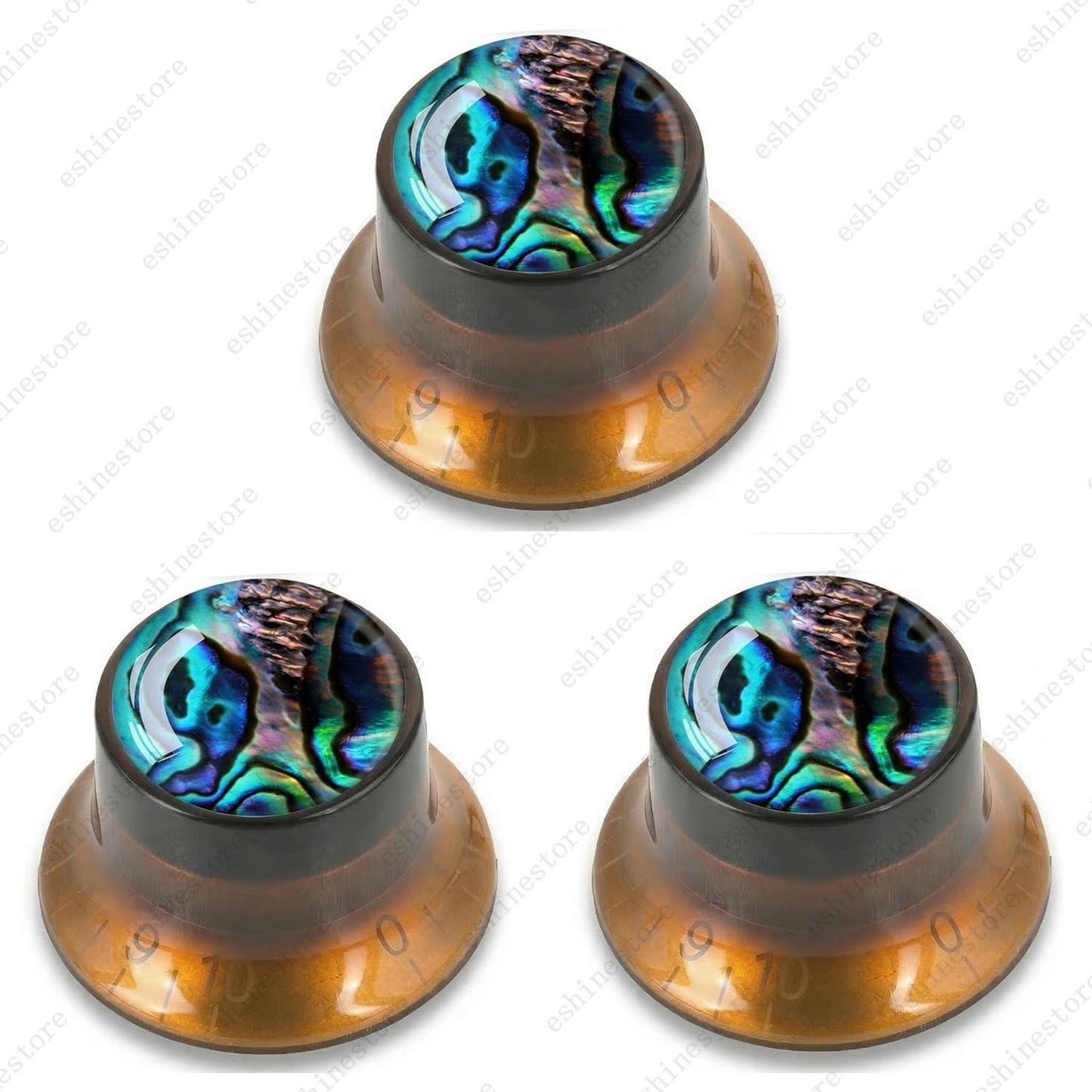 Guitar Reflector Knob with Seashell Pattern Cap Top Hat Knob for Les Paul SG -02