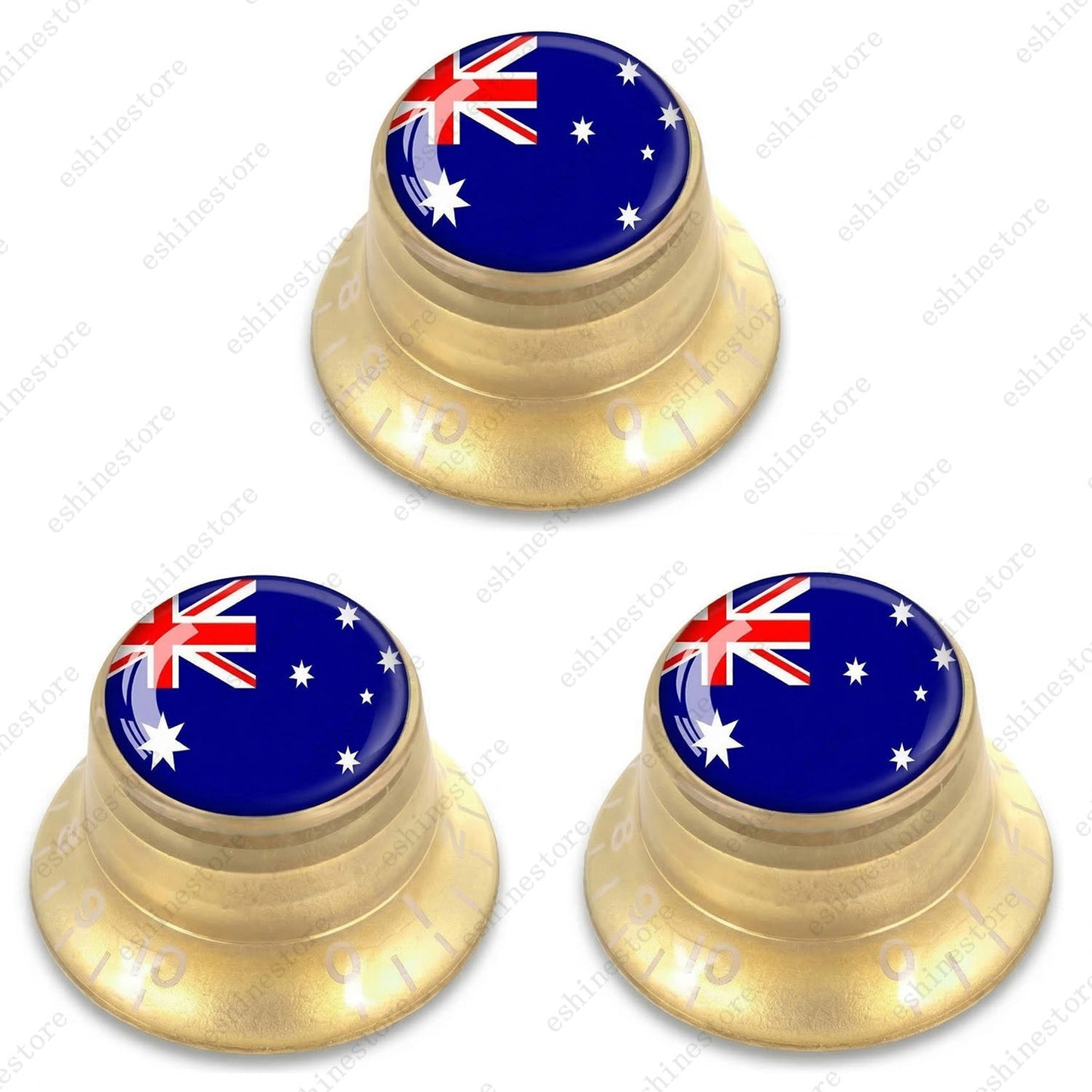 Guitar Reflector Knobs w/ Australia Flag Design Cap Top Hat Knob for Les Paul SG
