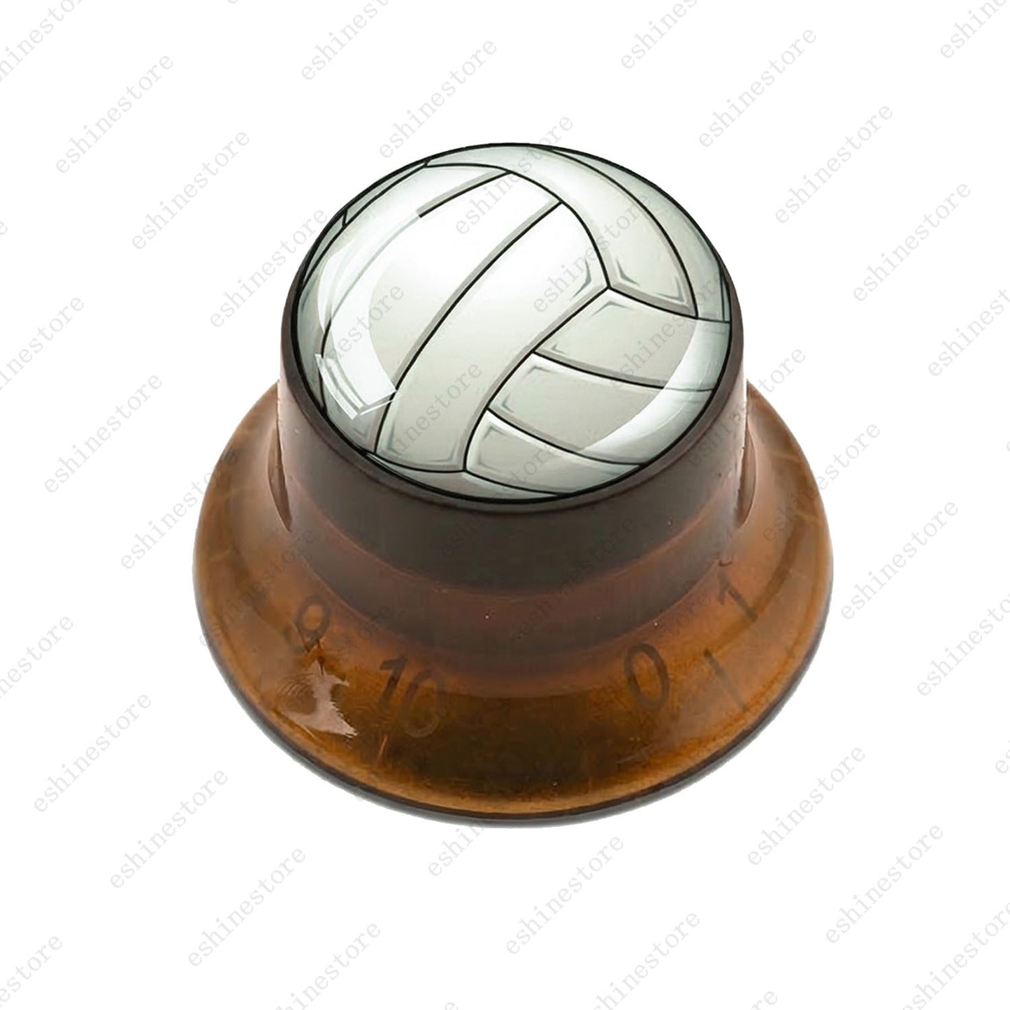 Guitar Reflector Knobs w/ Volleyball Design Cap Top Hat Knobs for Les Paul SG