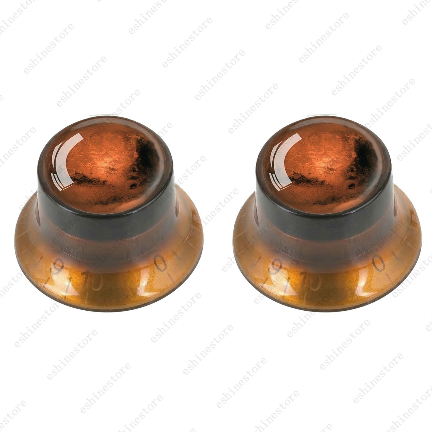 Guitar Reflector Knob with Mars Pattern Design Cap Top Hat Knob for Les Paul SG