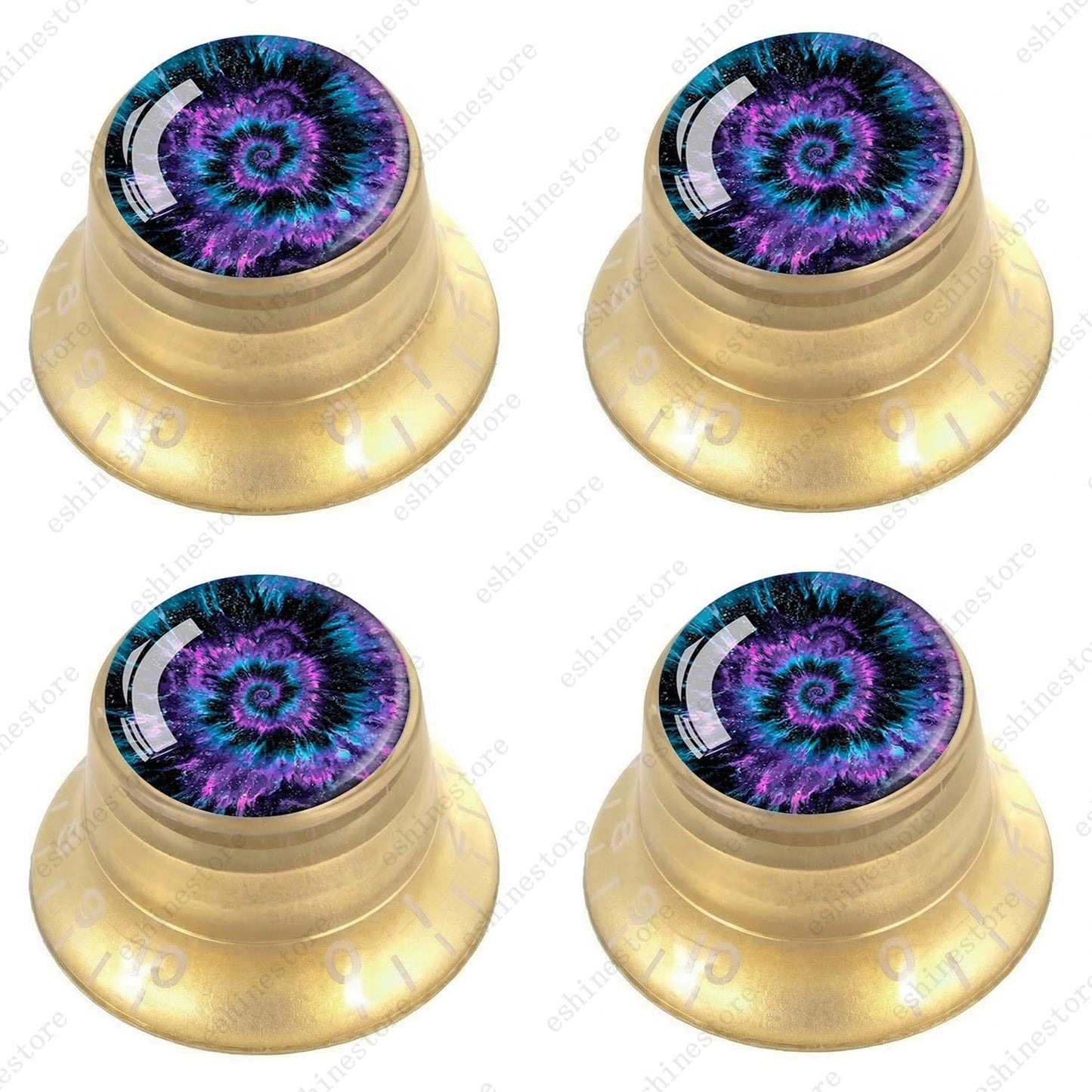 Guitar Reflector Knobs with Spiral Tie Dye Cap Top Hat Knob for Les Paul SG - 08