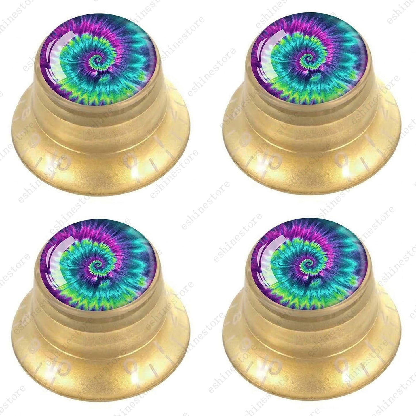 Guitar Reflector Knobs with Spiral Tie Dye Cap Top Hat Knob for Les Paul SG - 03