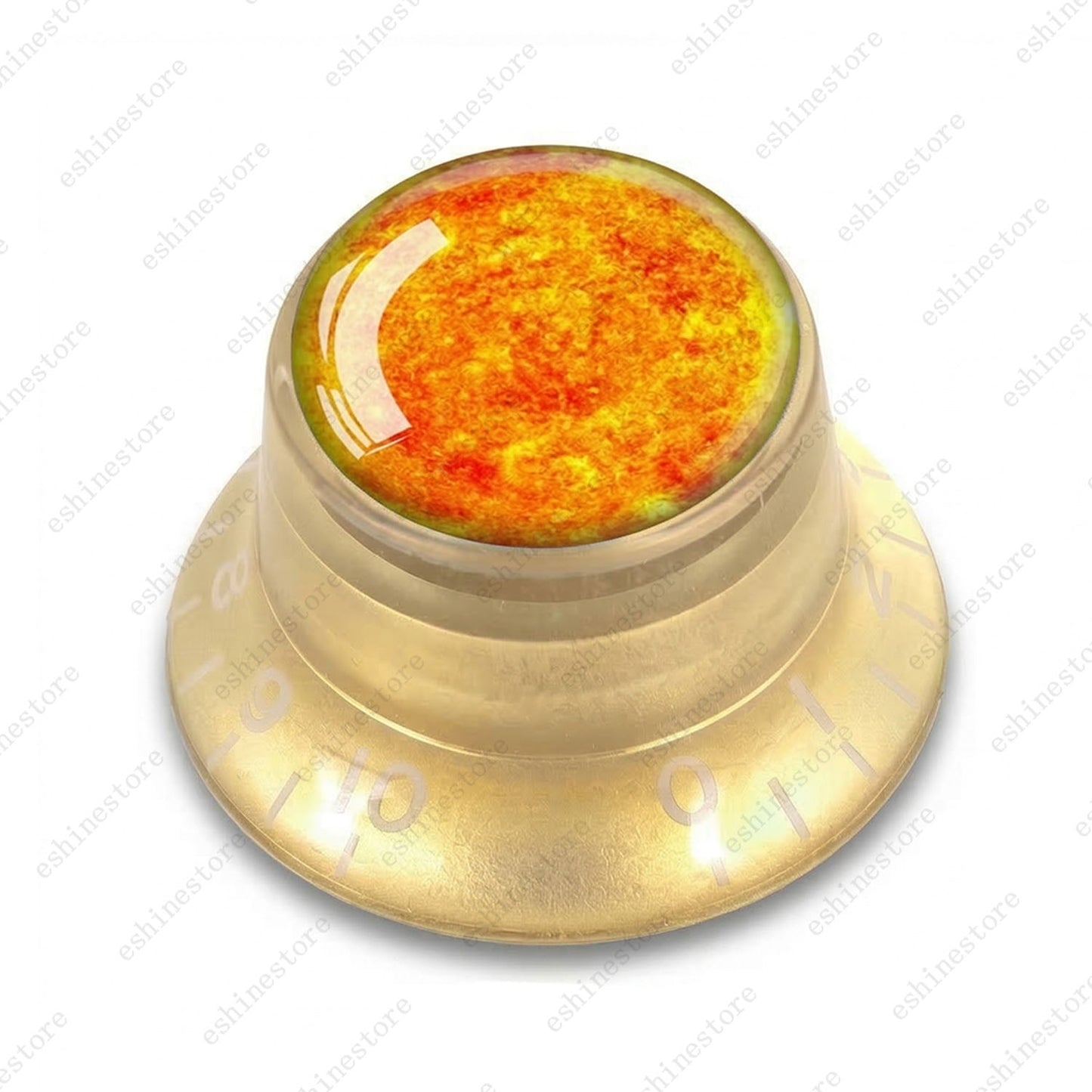 Guitar Reflector Knobs w/ Sun Pattern Design Cap Top Hat Knobs for Les Paul SG