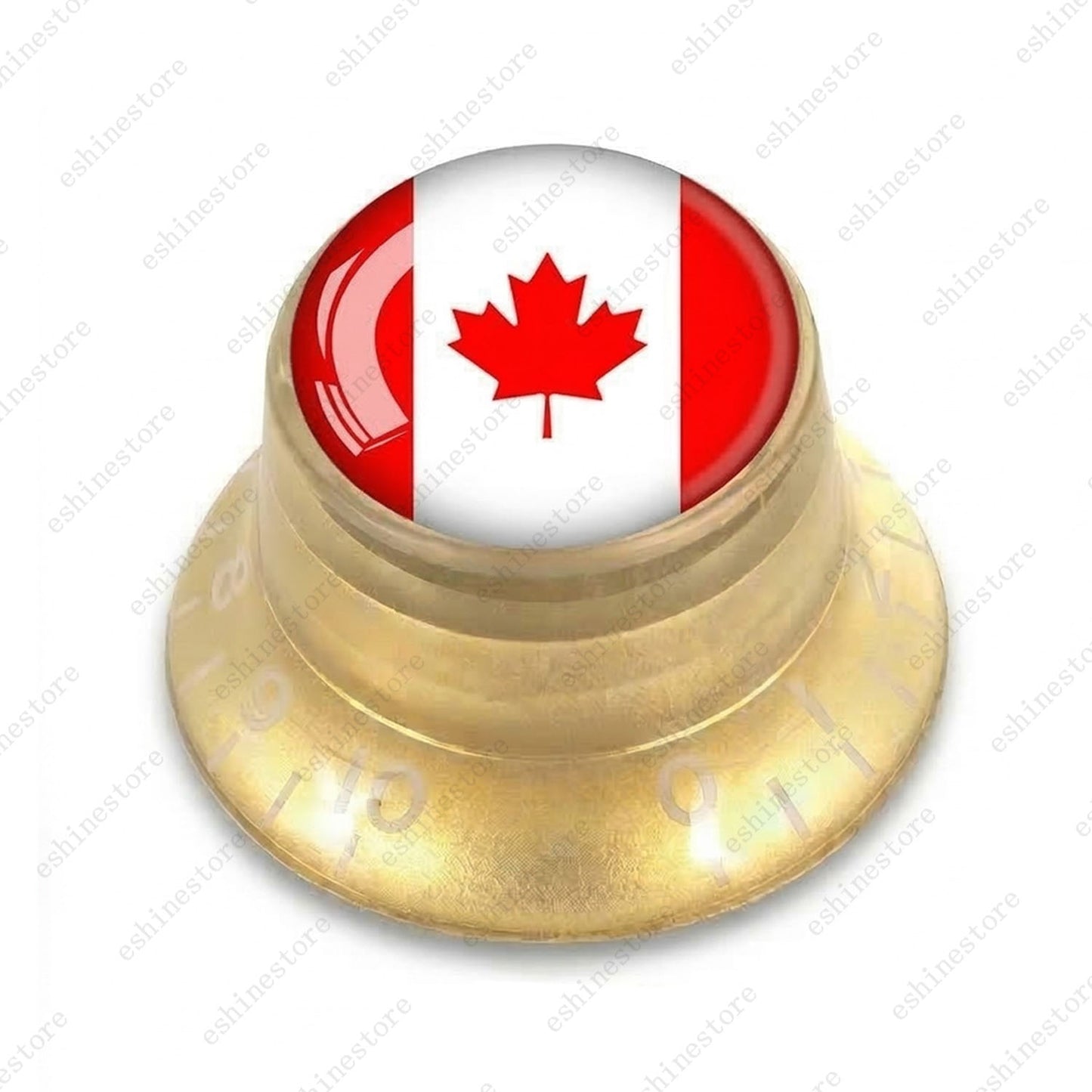 Guitar Reflector Knobs w/ Canada Flag Design Cap Top Hat Knobs for Les Paul SG