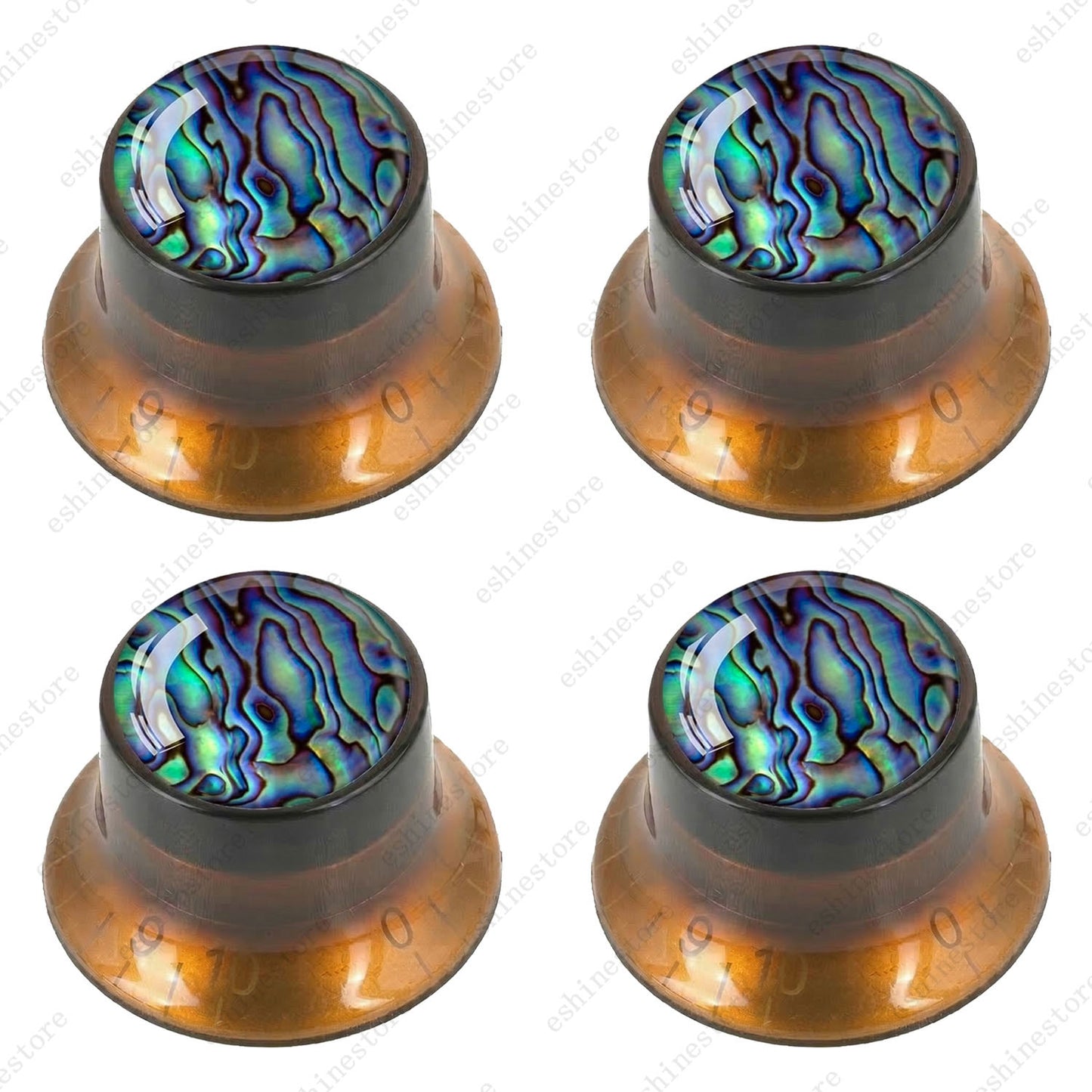 Guitar Reflector Knob with Seashell Pattern Cap Top Hat Knob for Les Paul SG -03