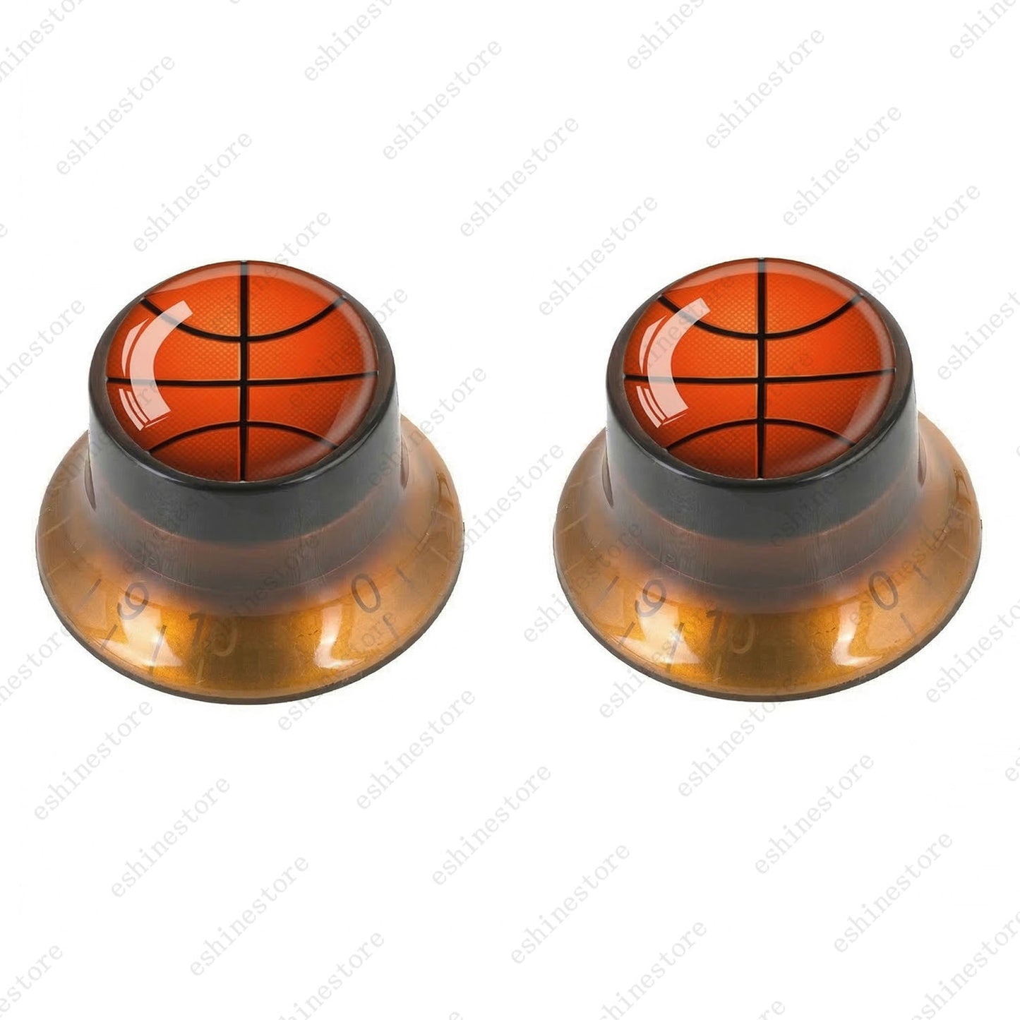 Guitar Reflector Knobs w/ Basketball Design Cap Top Hat Knobs for Les Paul SG