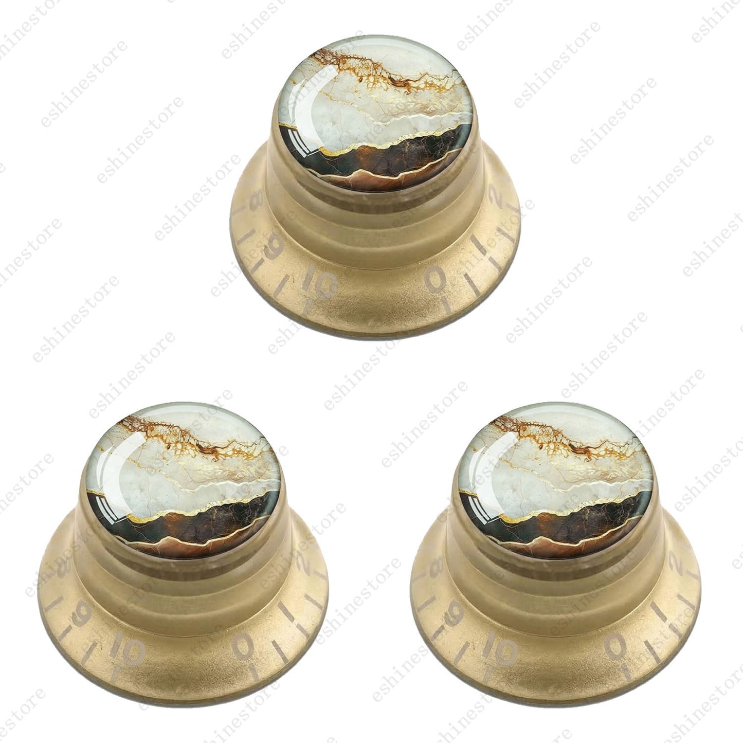 Guitar Reflector Knobs with Marble Texture Cap Top Hat Knob for Les Paul SG - 07