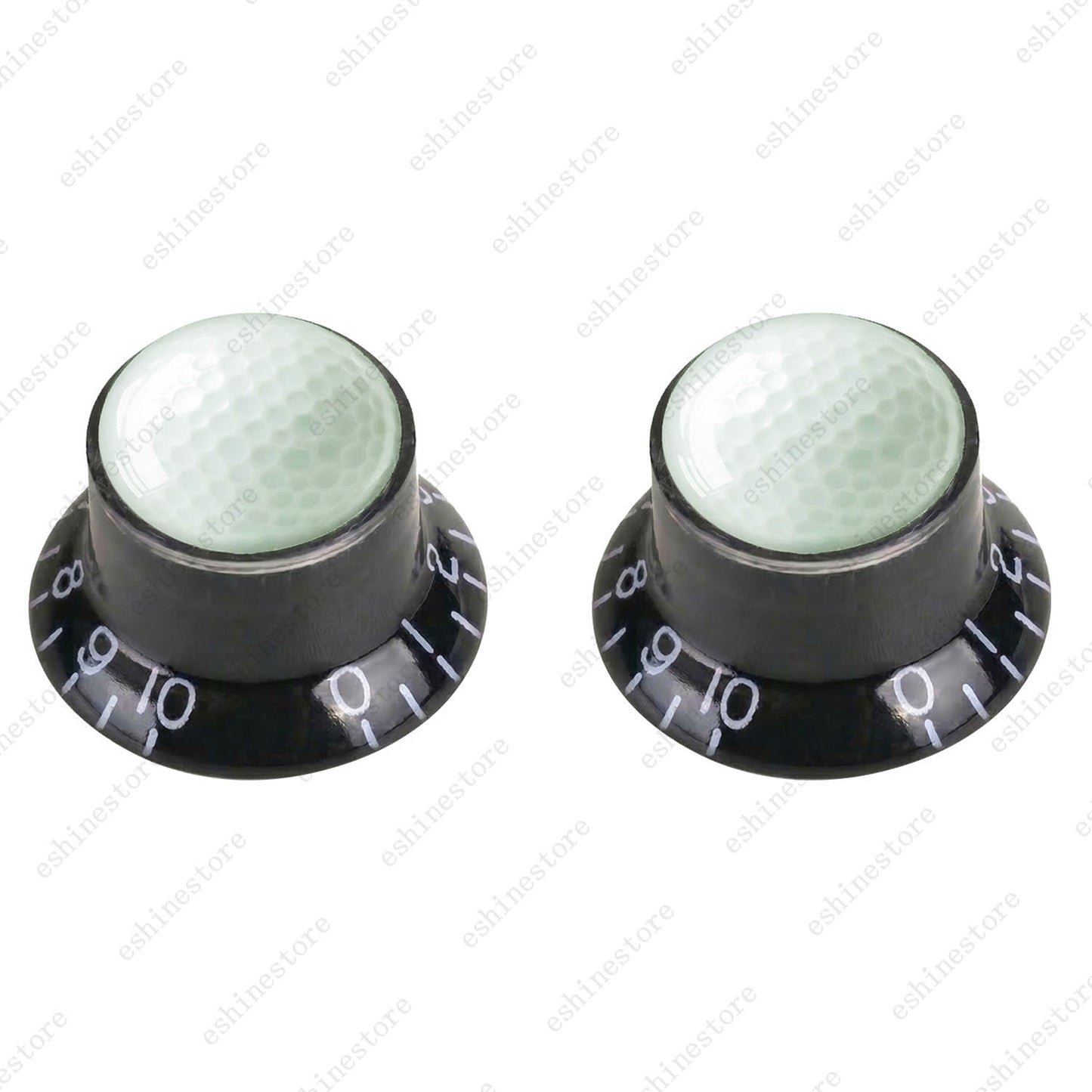 Electric Guitar Reflector Knobs w/ Golf Design Cap Top Hat Knobs for Les Paul SG