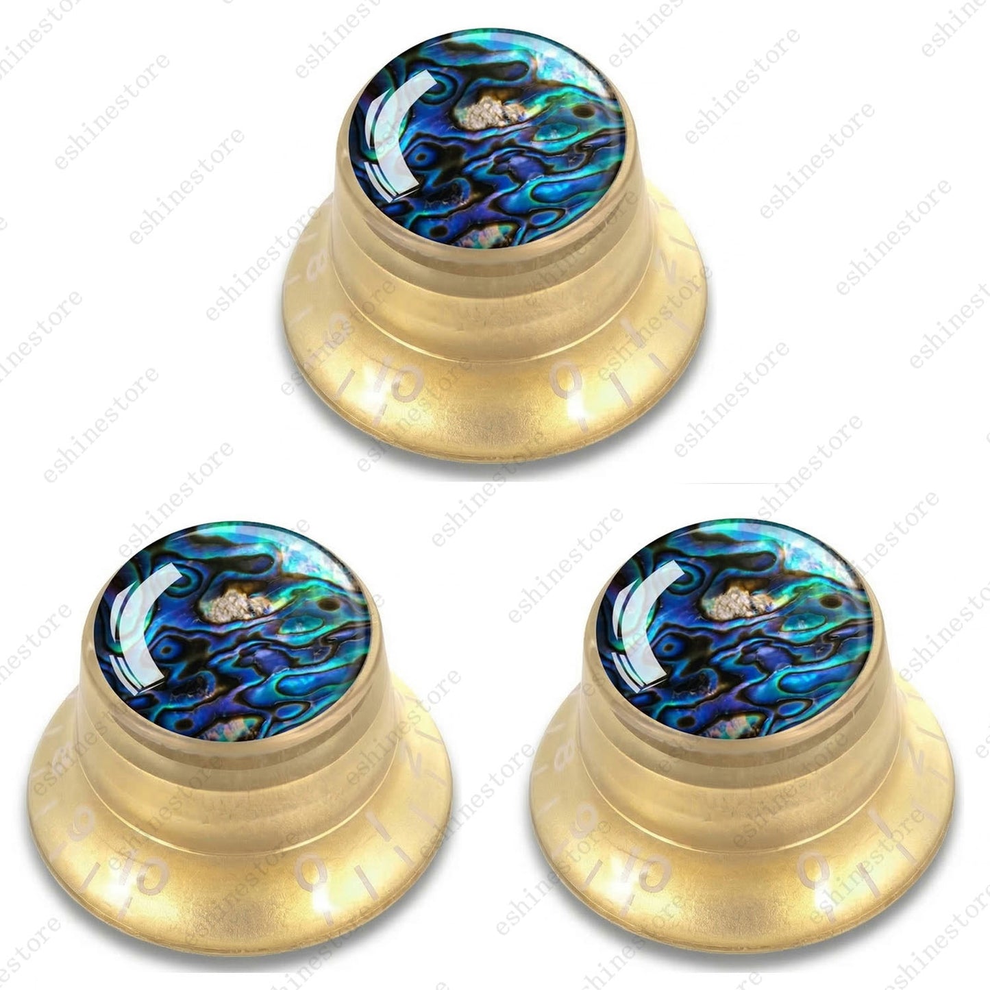 Guitar Reflector Knob with Seashell Pattern Cap Top Hat Knob for Les Paul SG -06