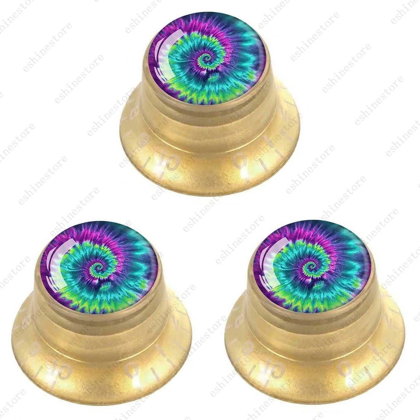 Guitar Reflector Knobs with Spiral Tie Dye Cap Top Hat Knob for Les Paul SG - 03