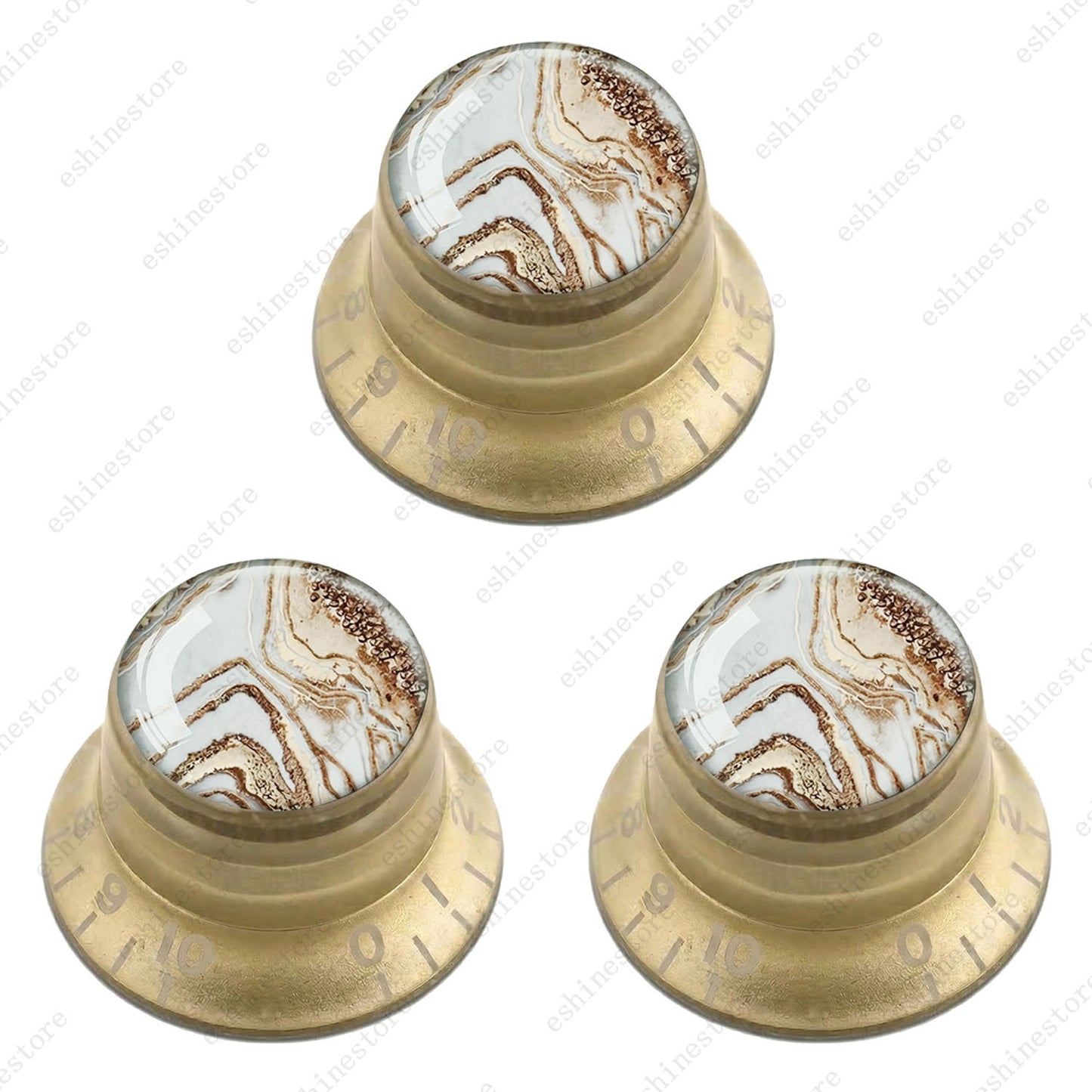Guitar Reflector Knobs with Marble Texture Cap Top Hat Knob for Les Paul SG - 03